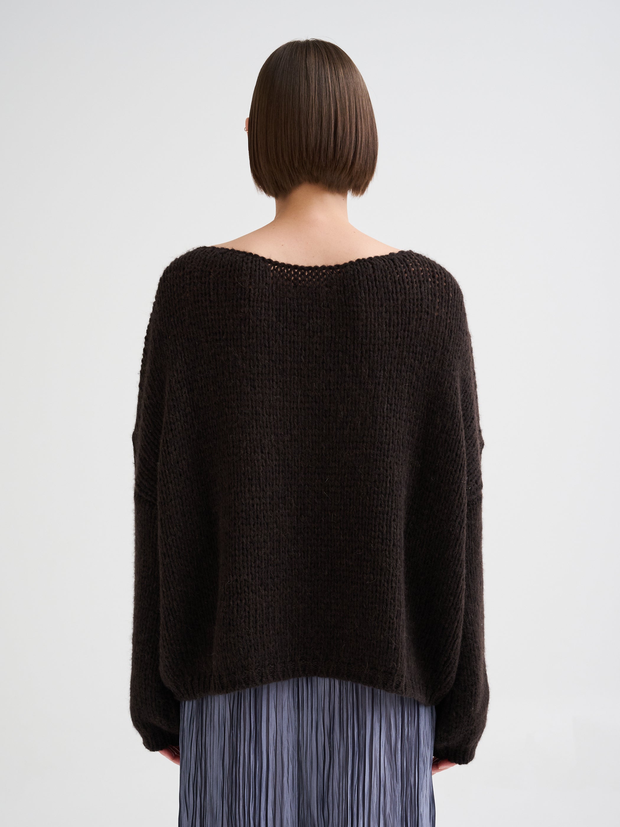 Baby alpaca boat-neck sweater