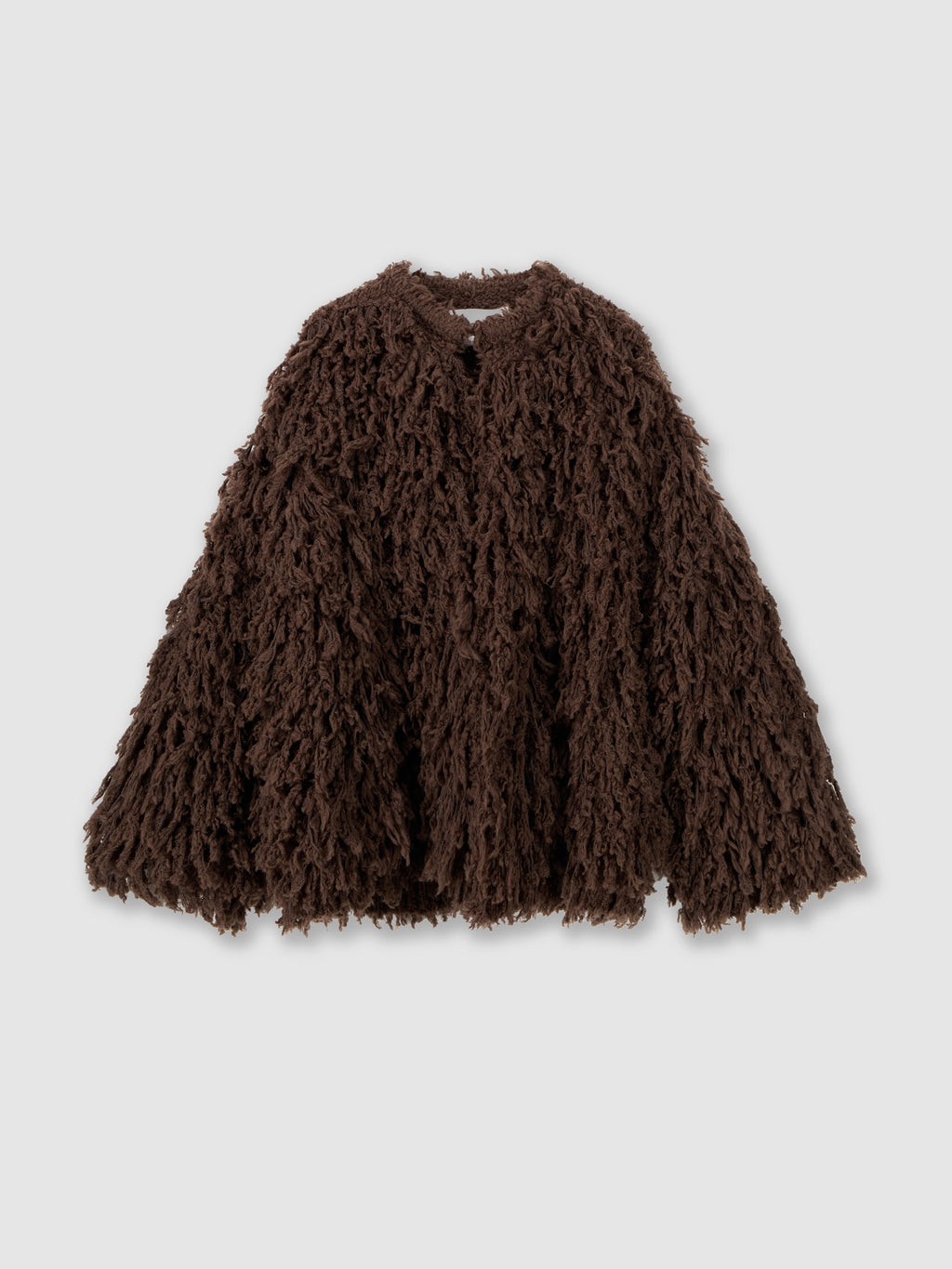 Fur-effect knit caban
