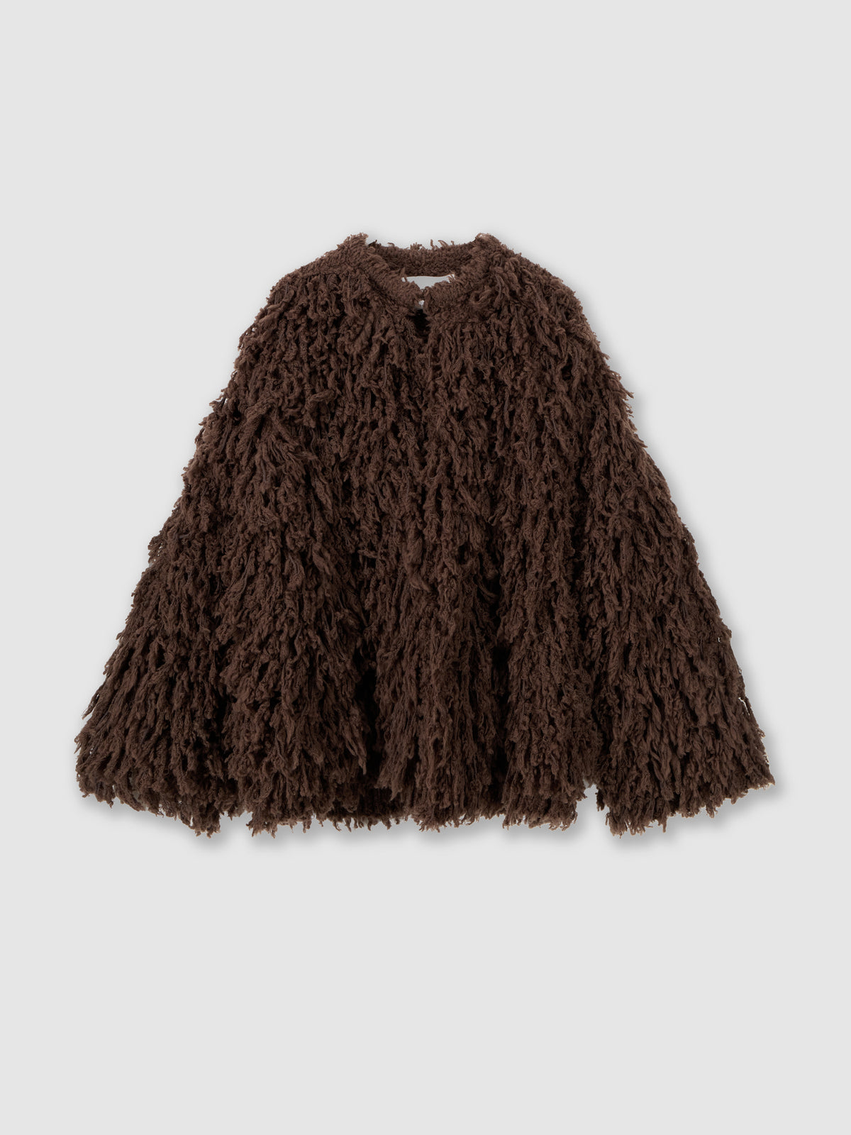 Fur-effect knit caban