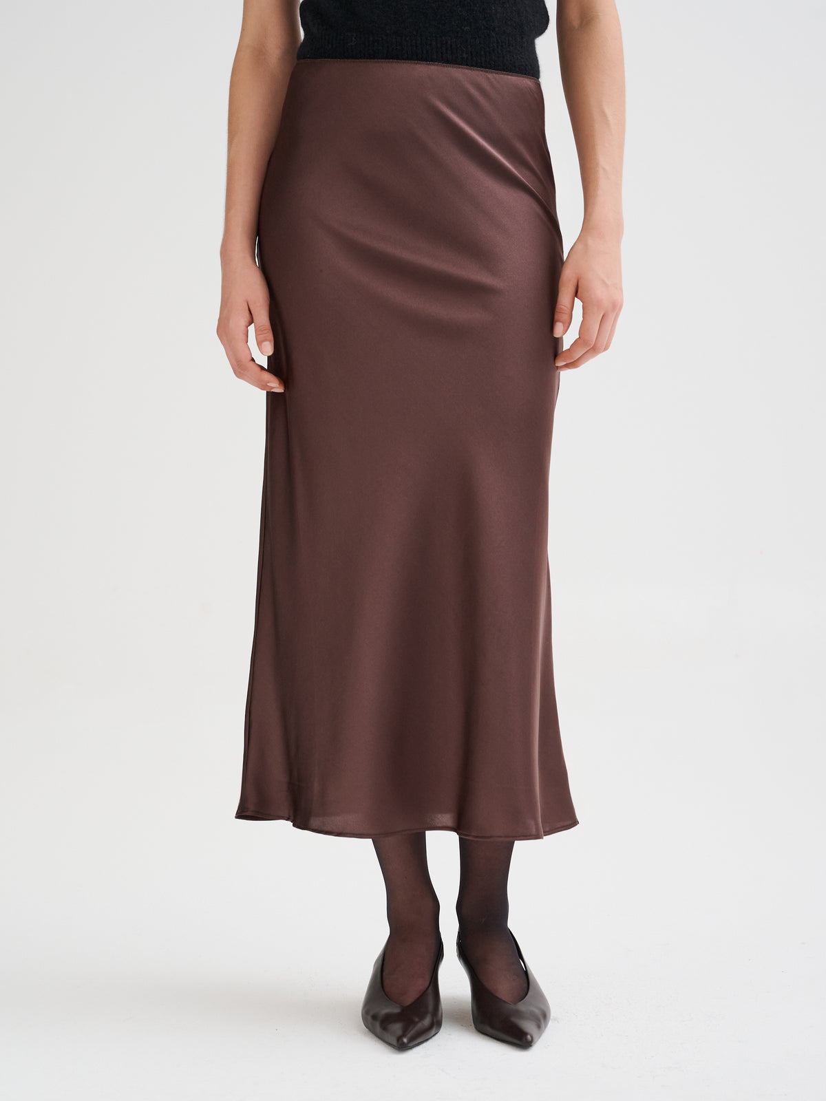 Silk midi skirt