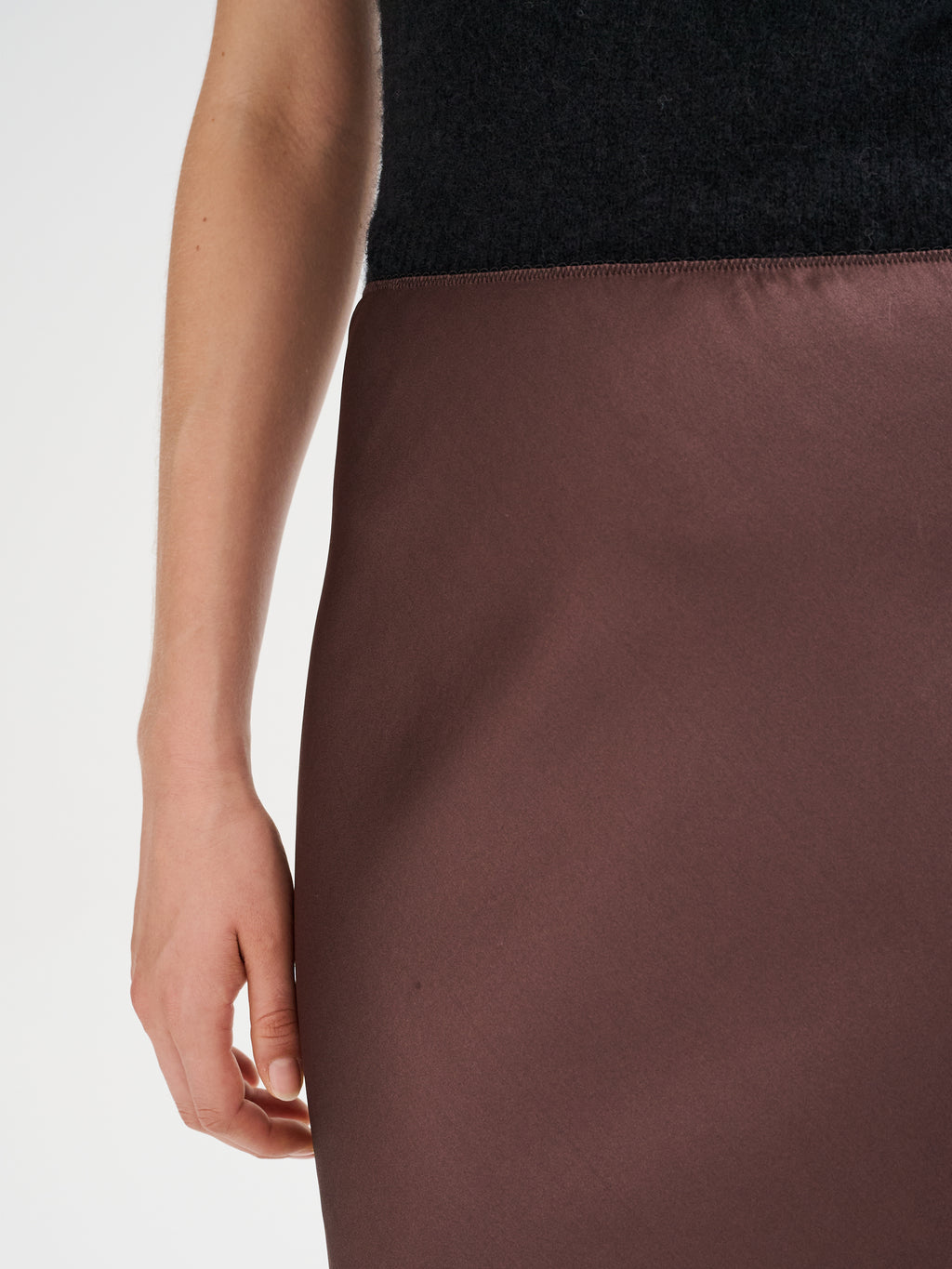 Silk midi skirt