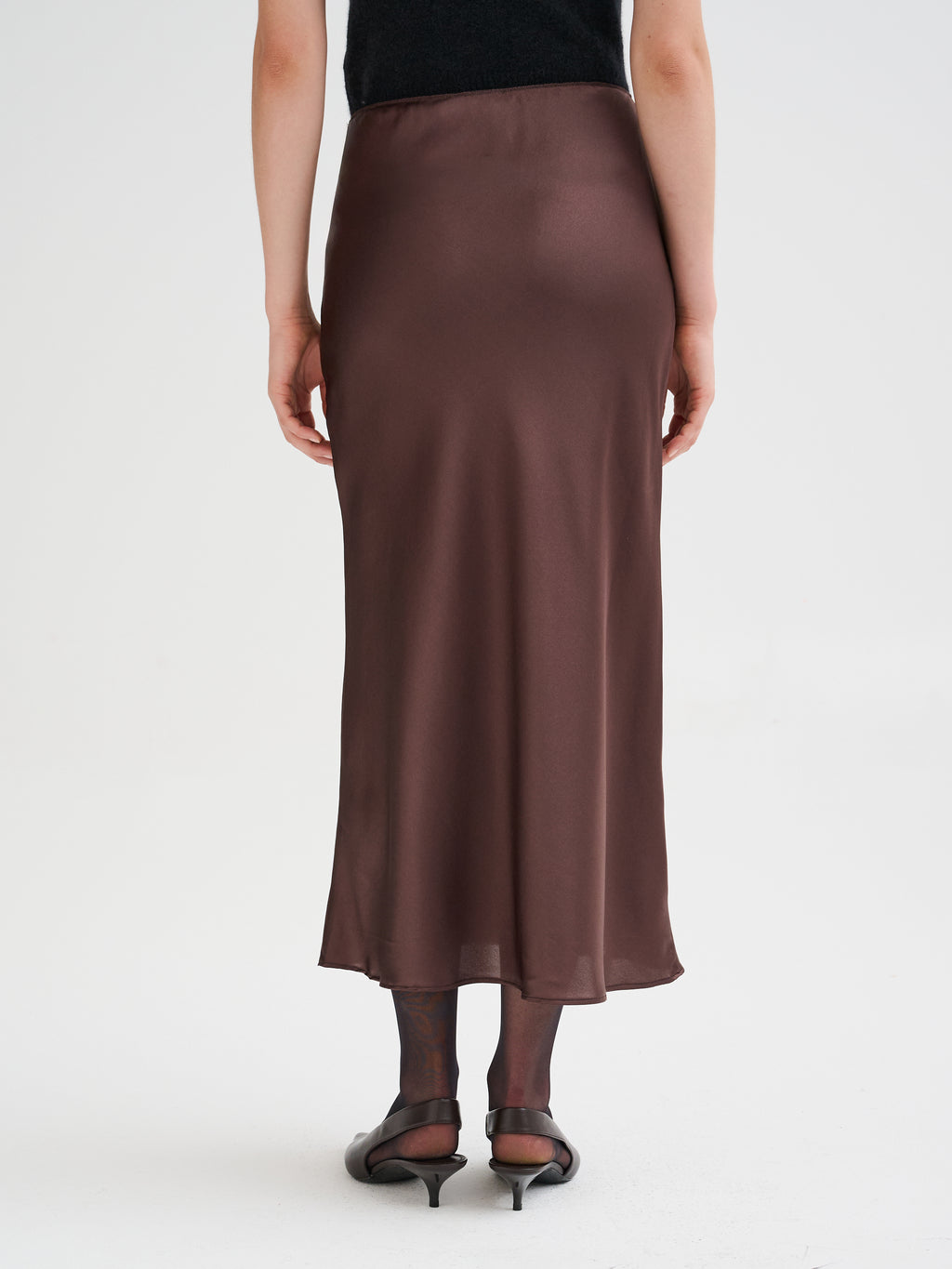 Silk midi skirt