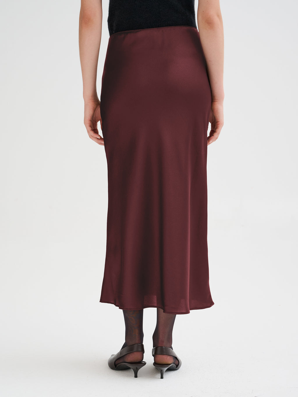 Silk midi skirt