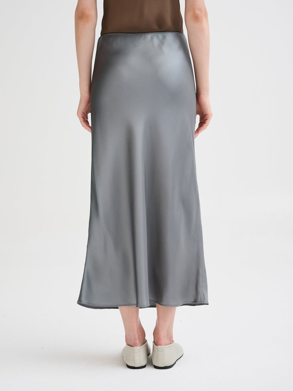 Silk midi skirt