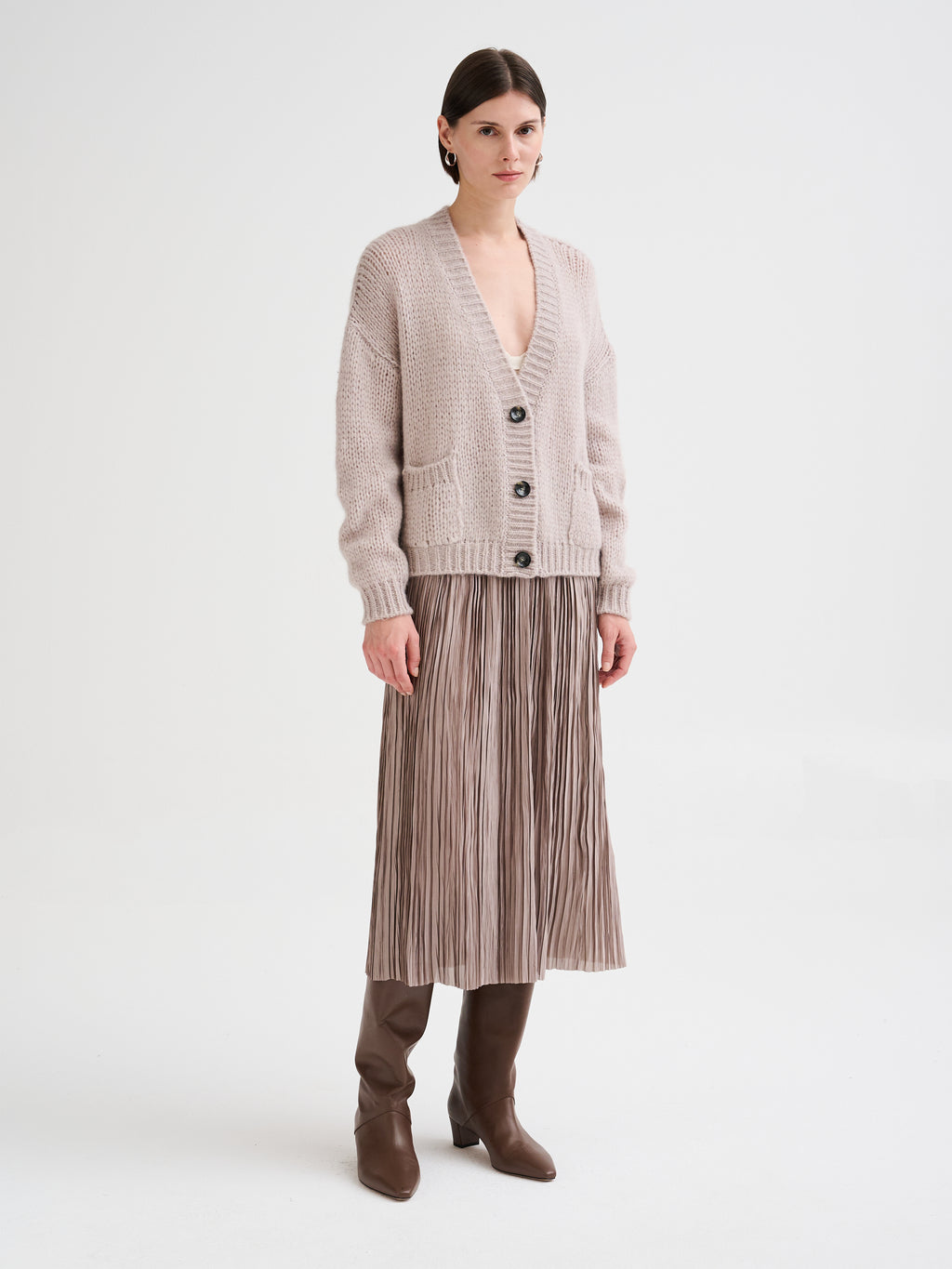 Pleated midi skirt