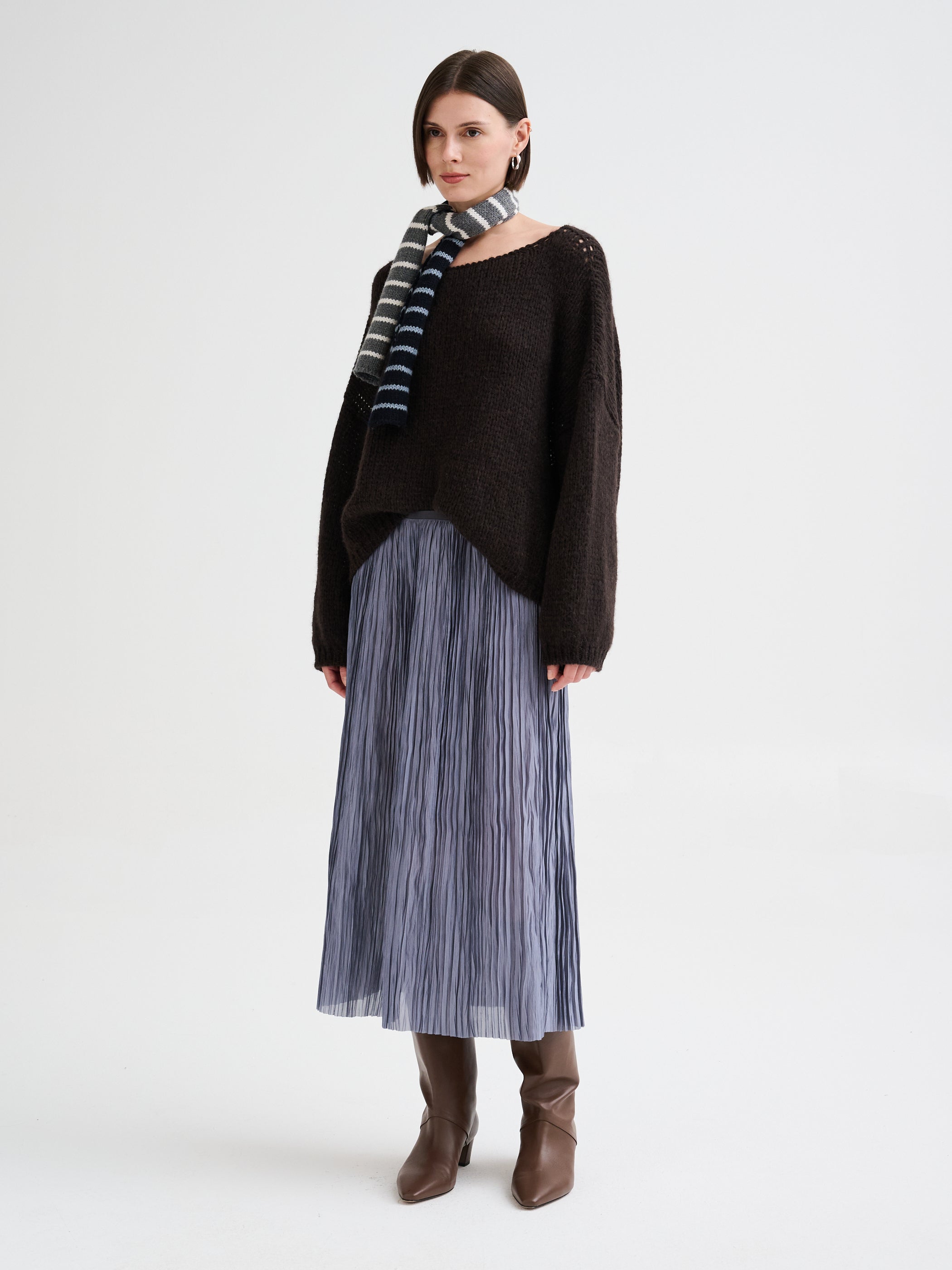 Pleated midi skirt