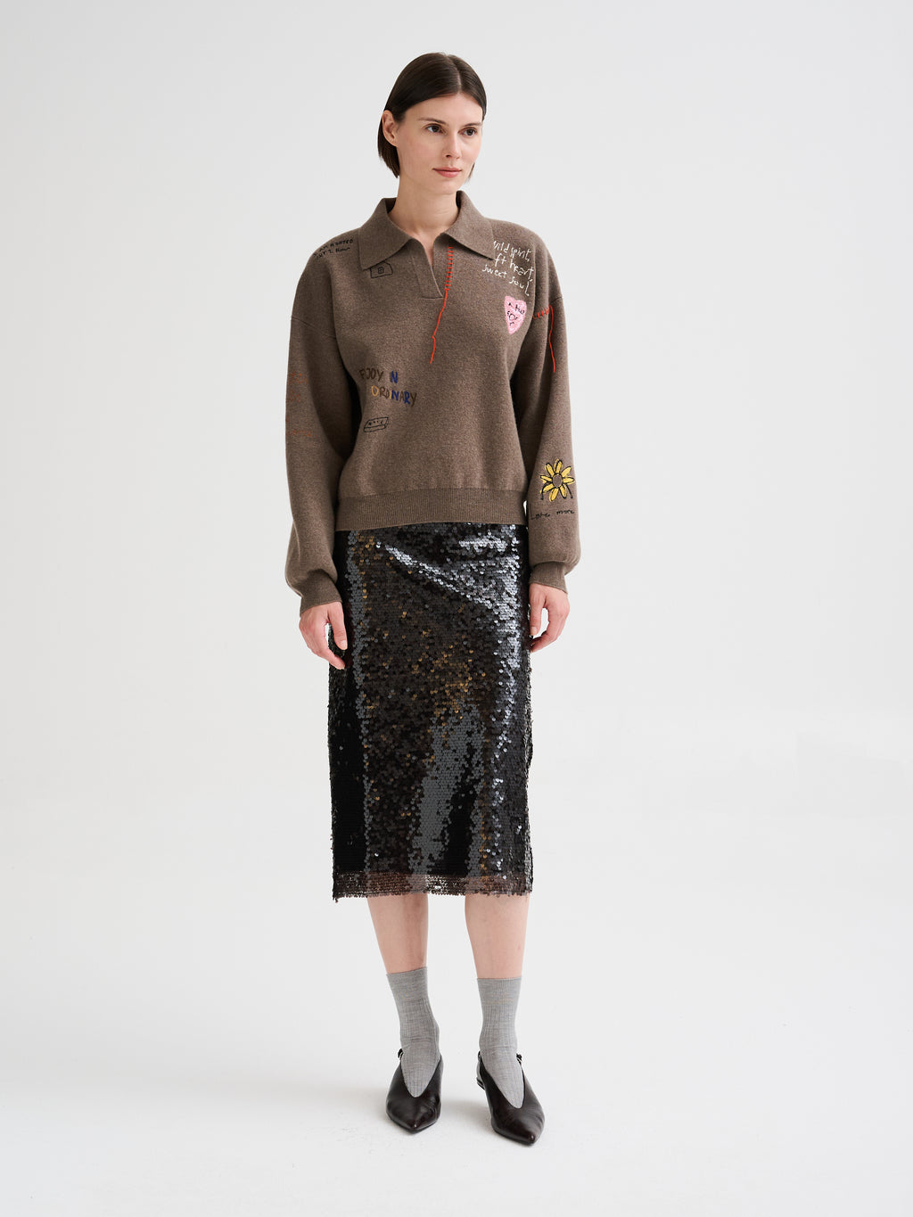 Midi sequin skirt