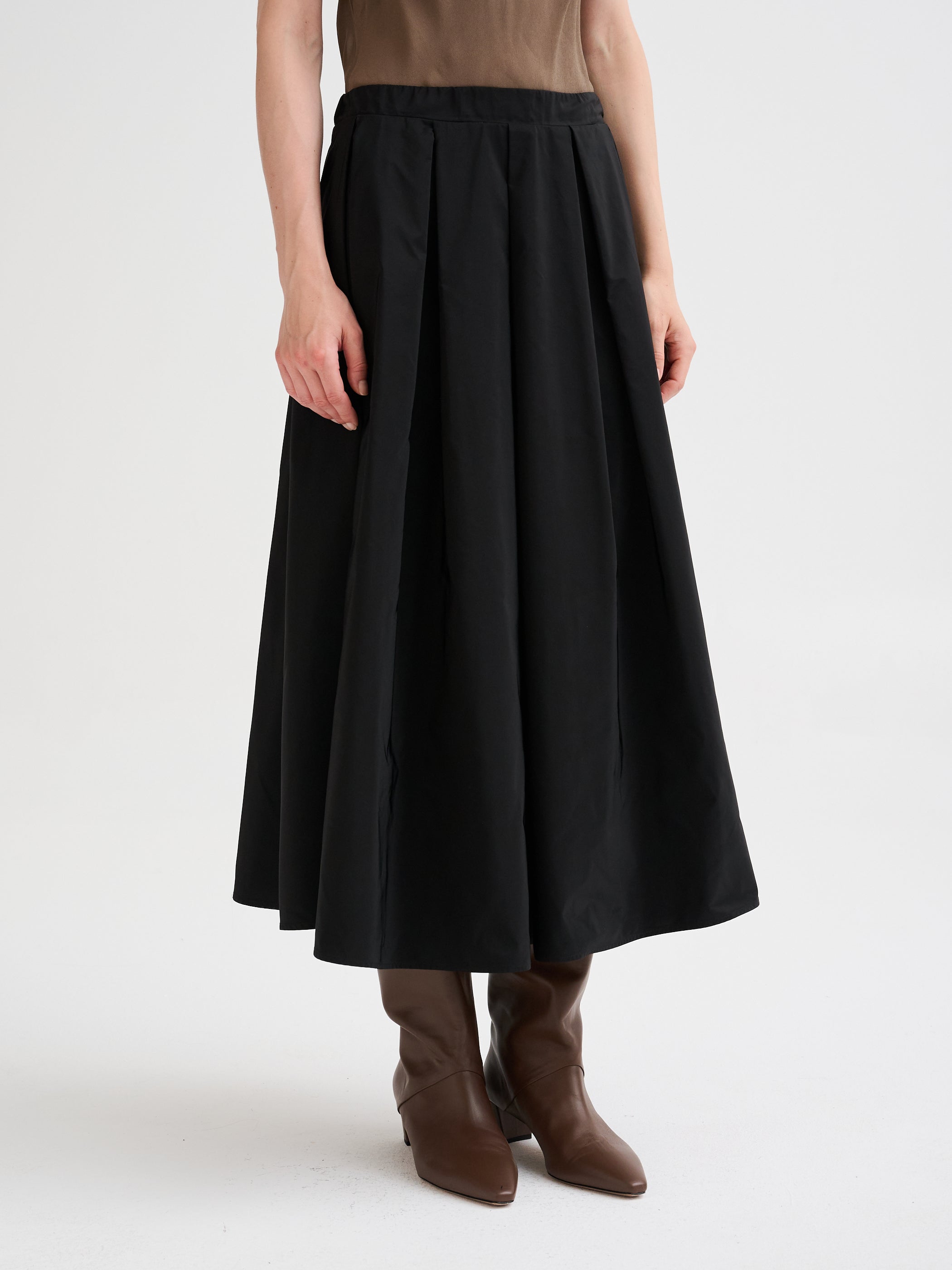 Technical fabric midi skirt