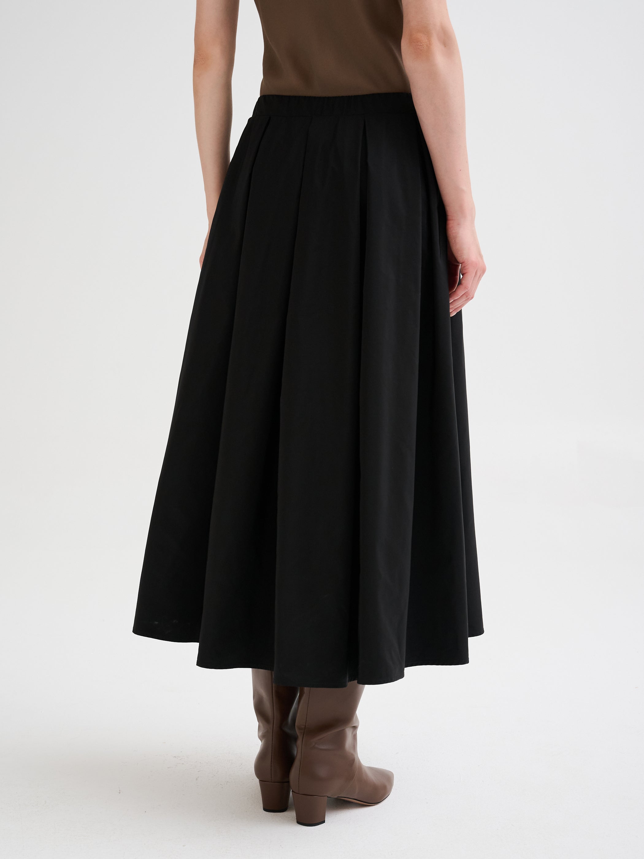 Technical fabric midi skirt