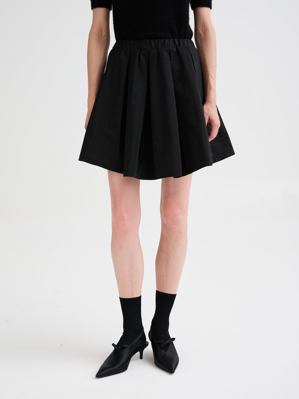 Technical fabric mini skirt