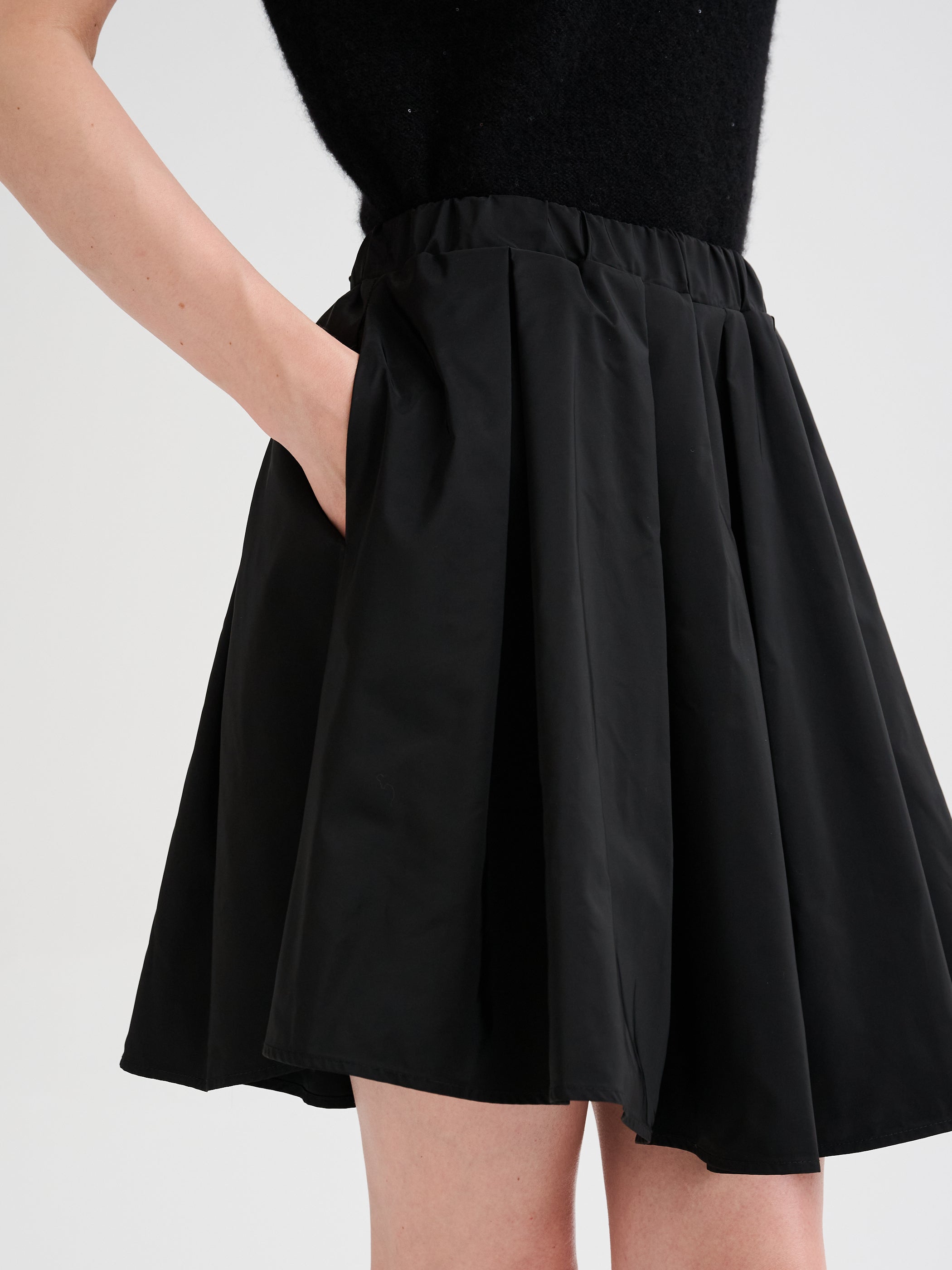Technical fabric mini skirt