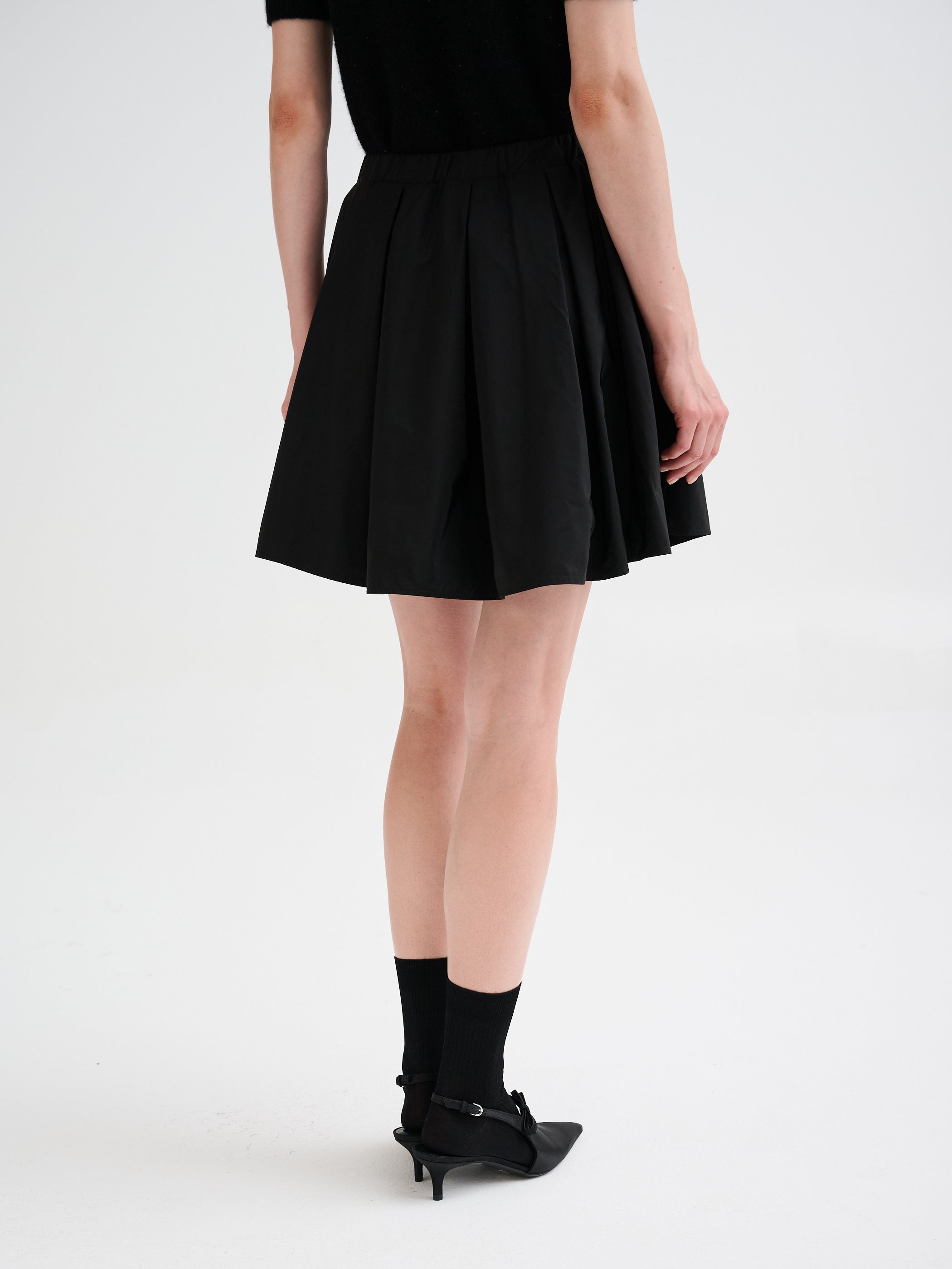 Technical fabric mini skirt