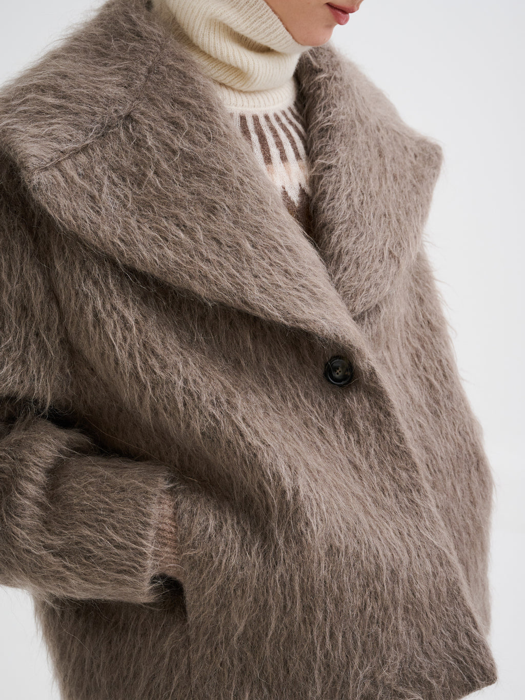 Wool, alpaca and mohair caban