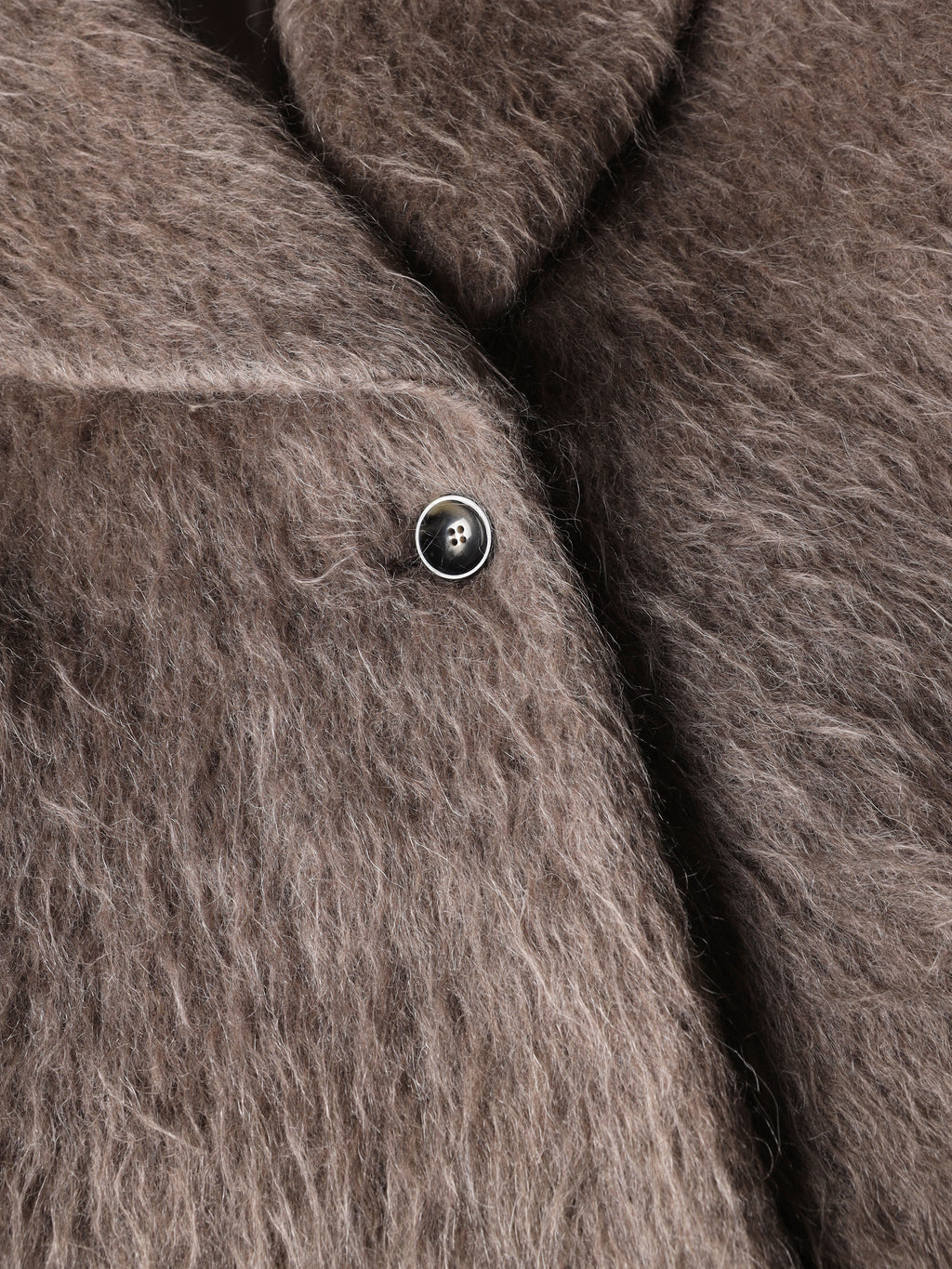 Long wool, alpaca and mohair coat