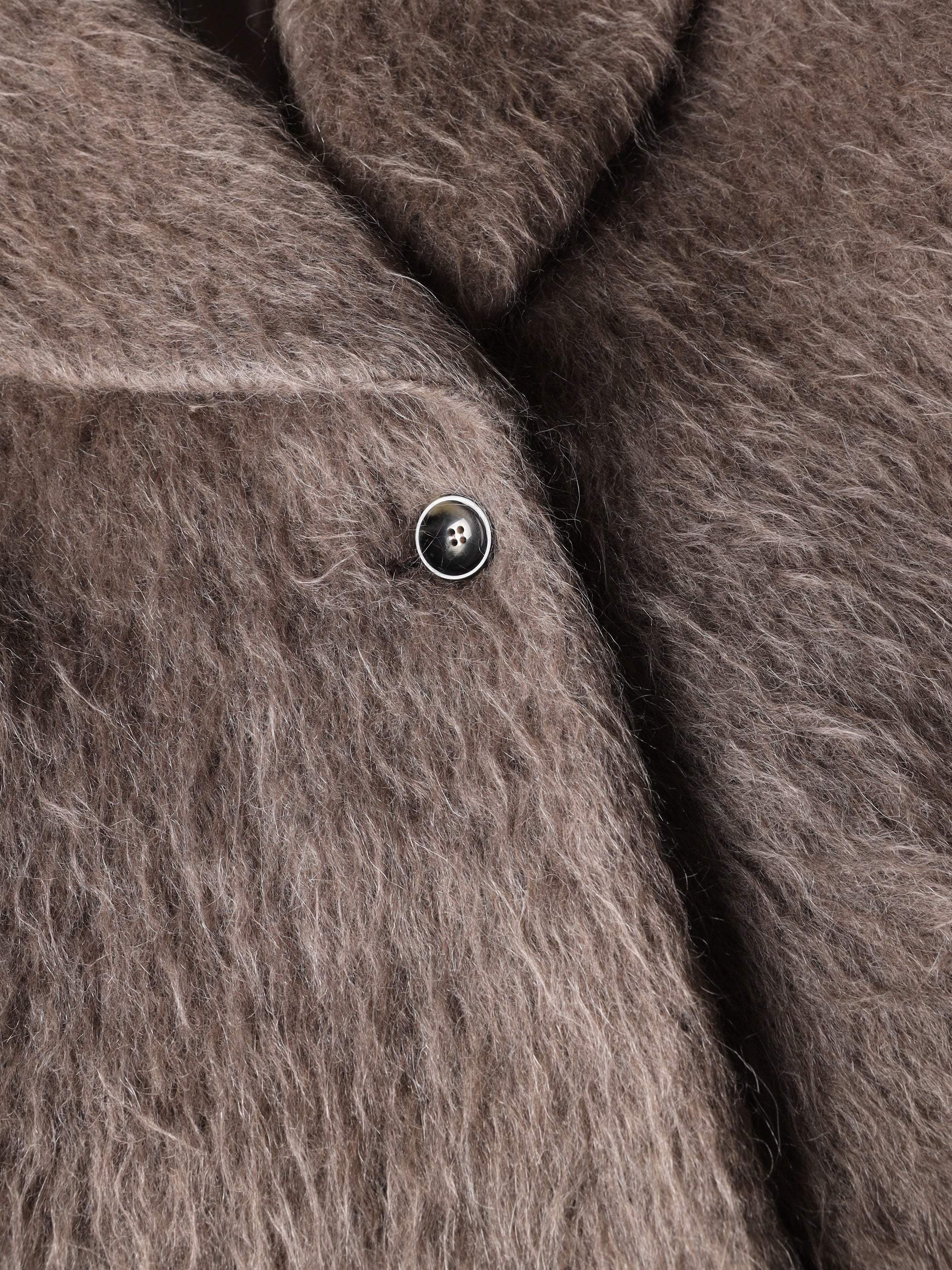 Long wool, alpaca and mohair coat