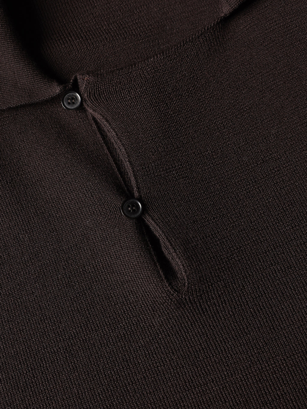 Merino wool polo with asymmetric collar