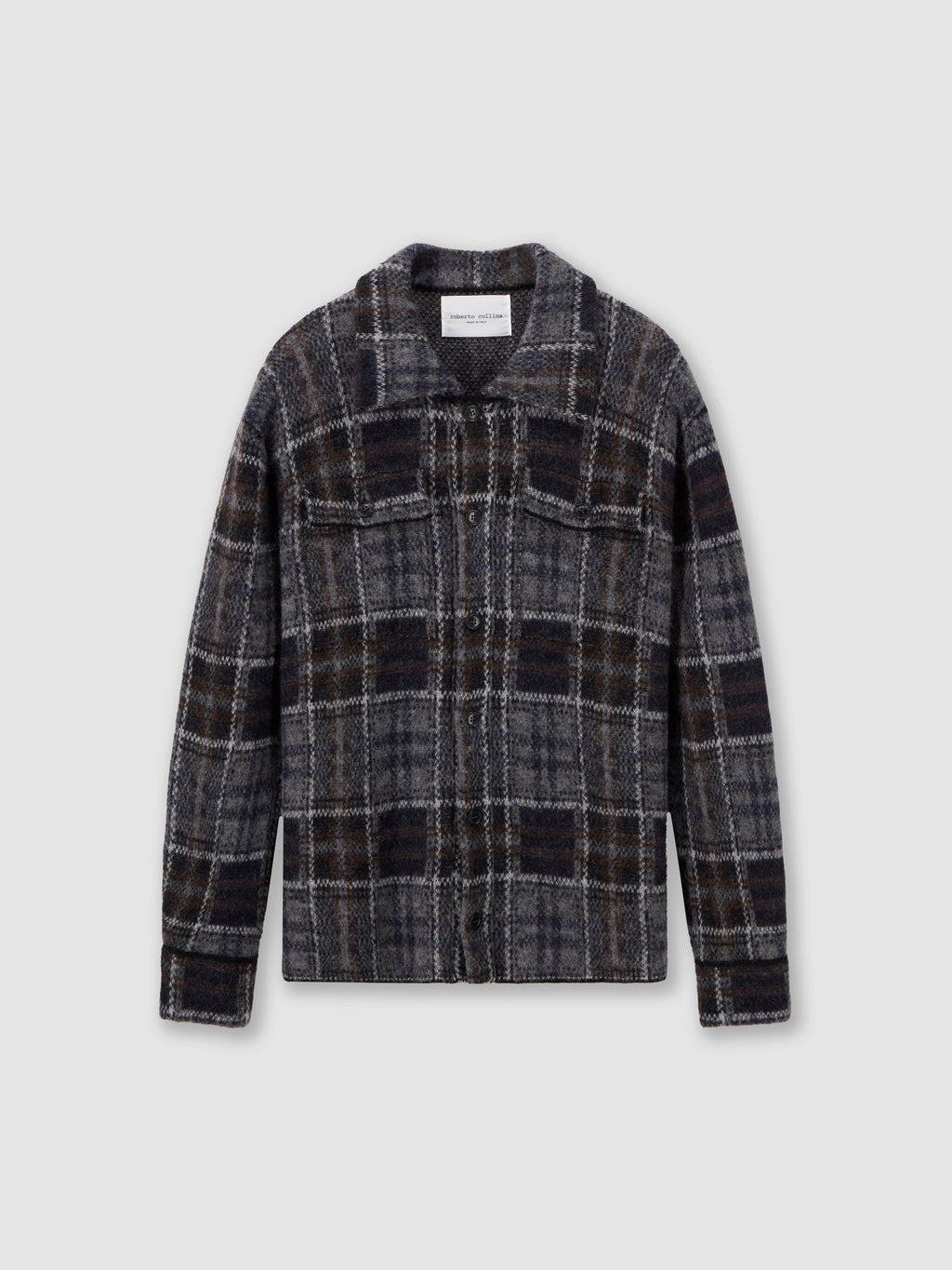 Check knit shirt