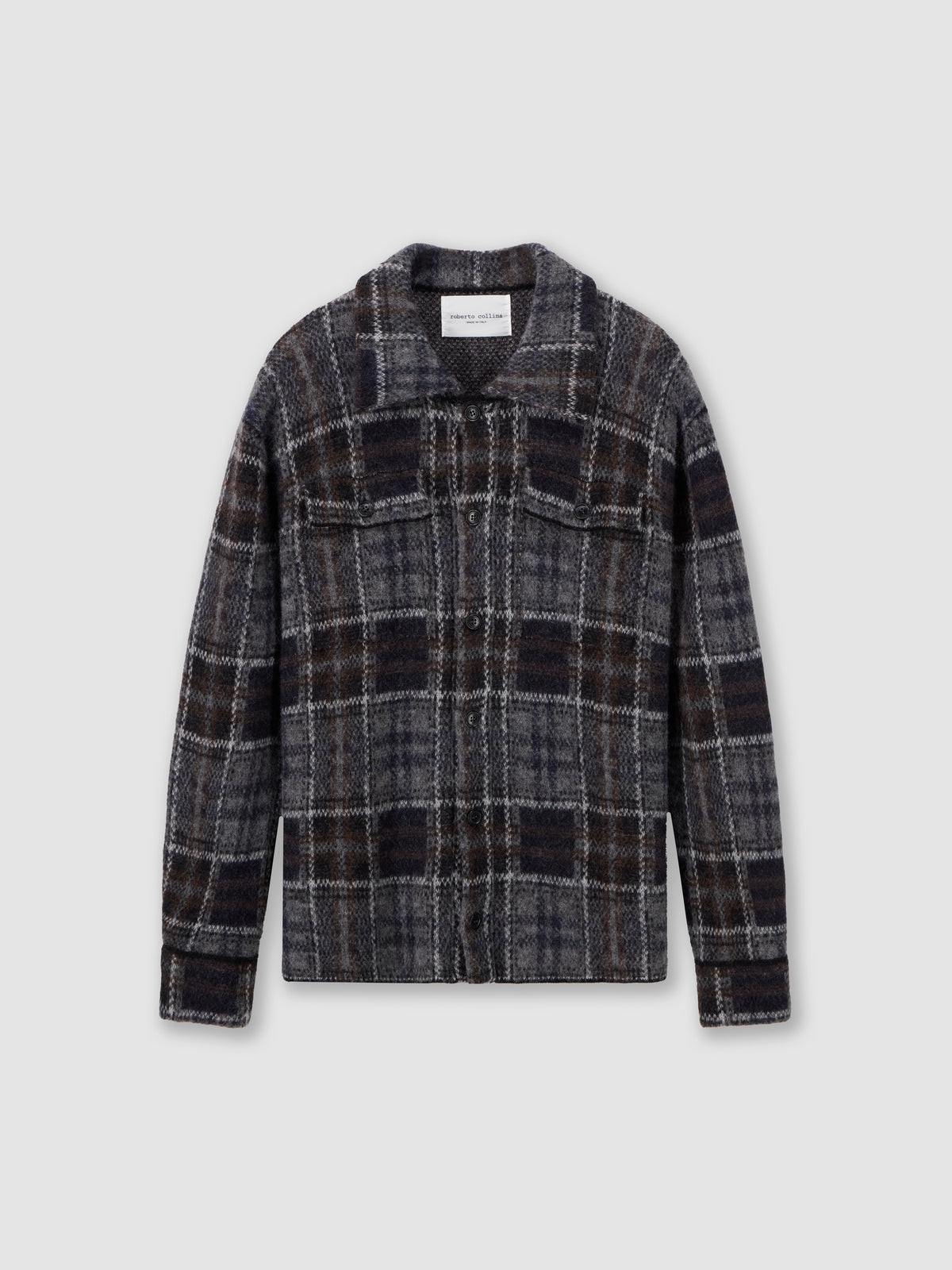 Check knit shirt