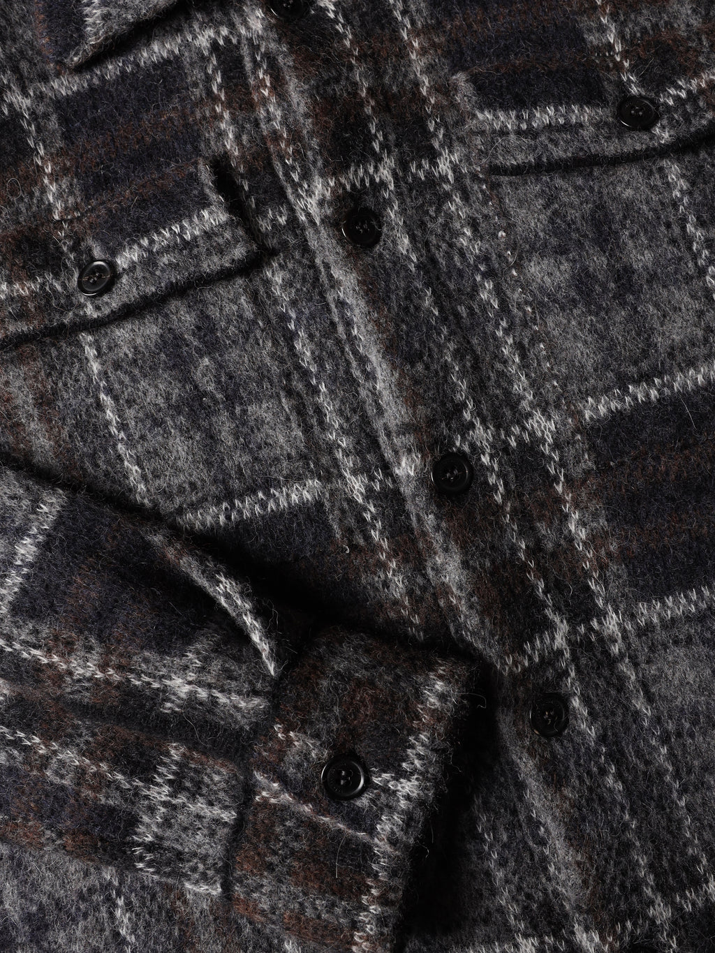 Check knit shirt