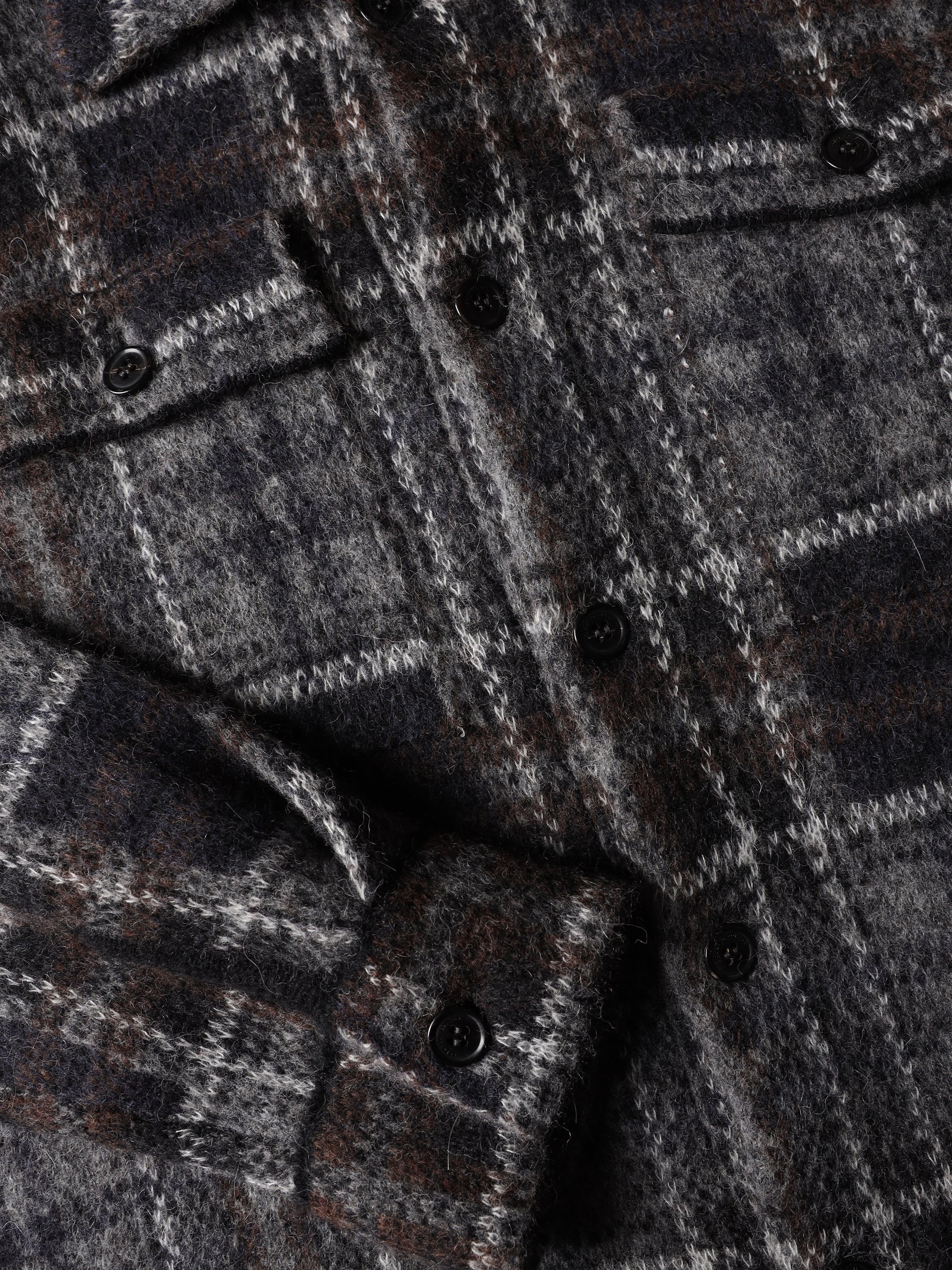 Check knit shirt