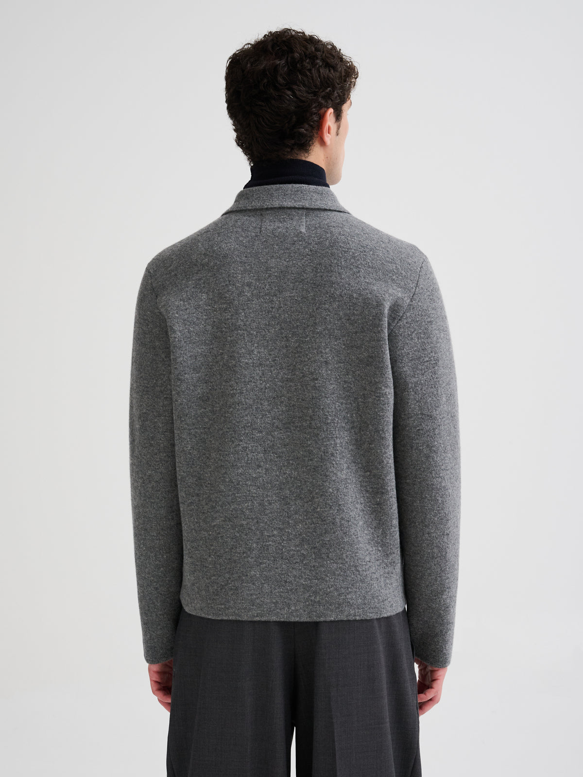 Oversized knit zip shirt