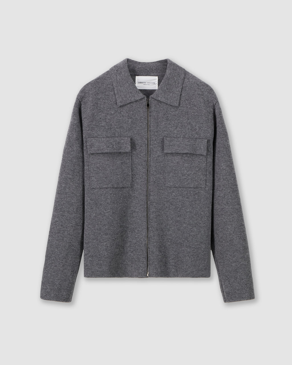 Oversized knit zip shirt