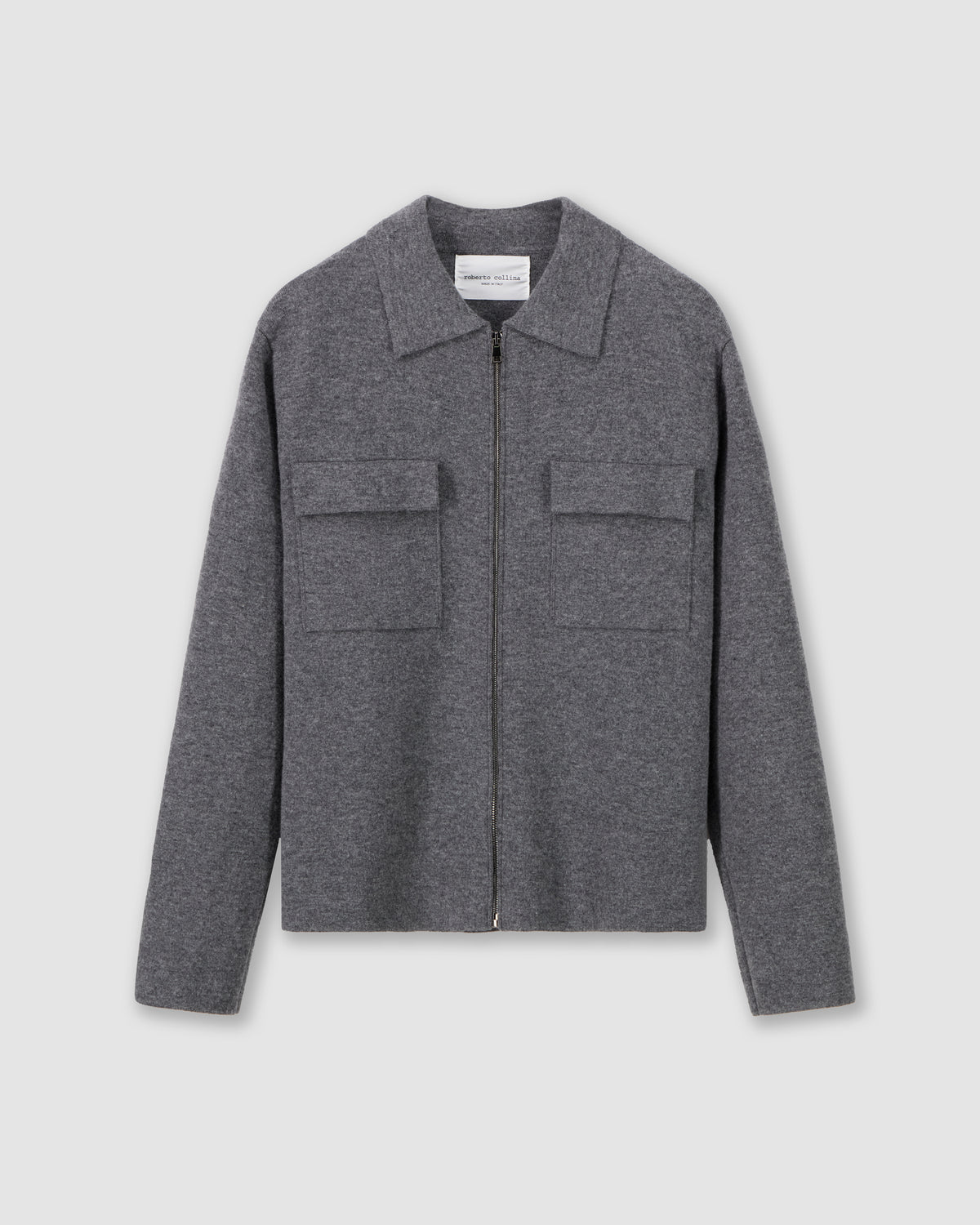 Oversized knit zip shirt