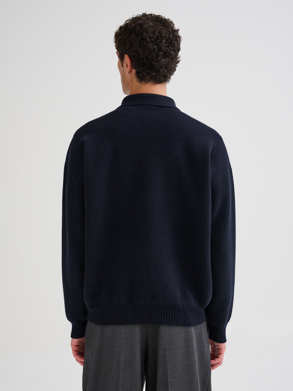 Oversized half-zip polo