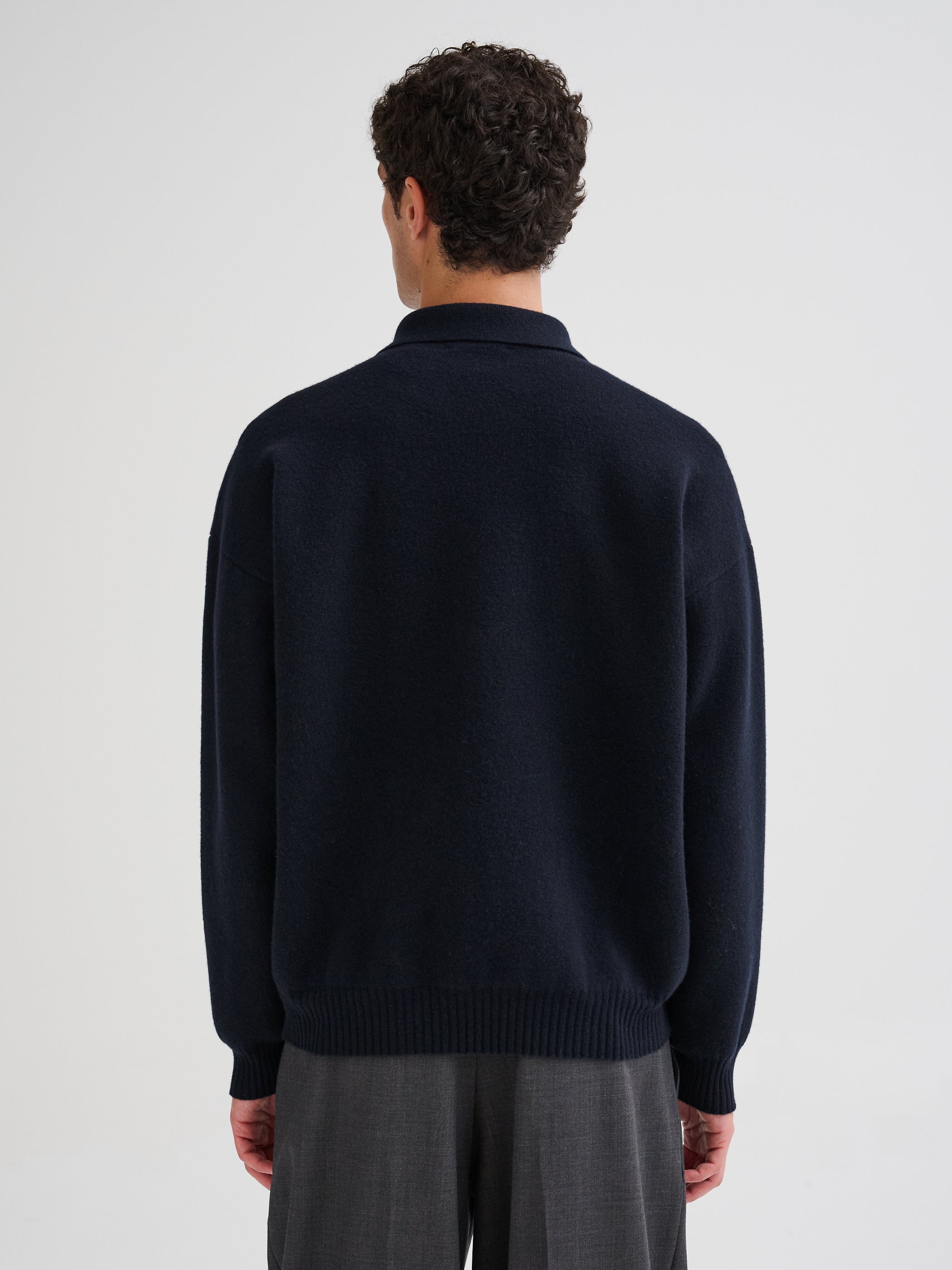 Oversized half-zip polo