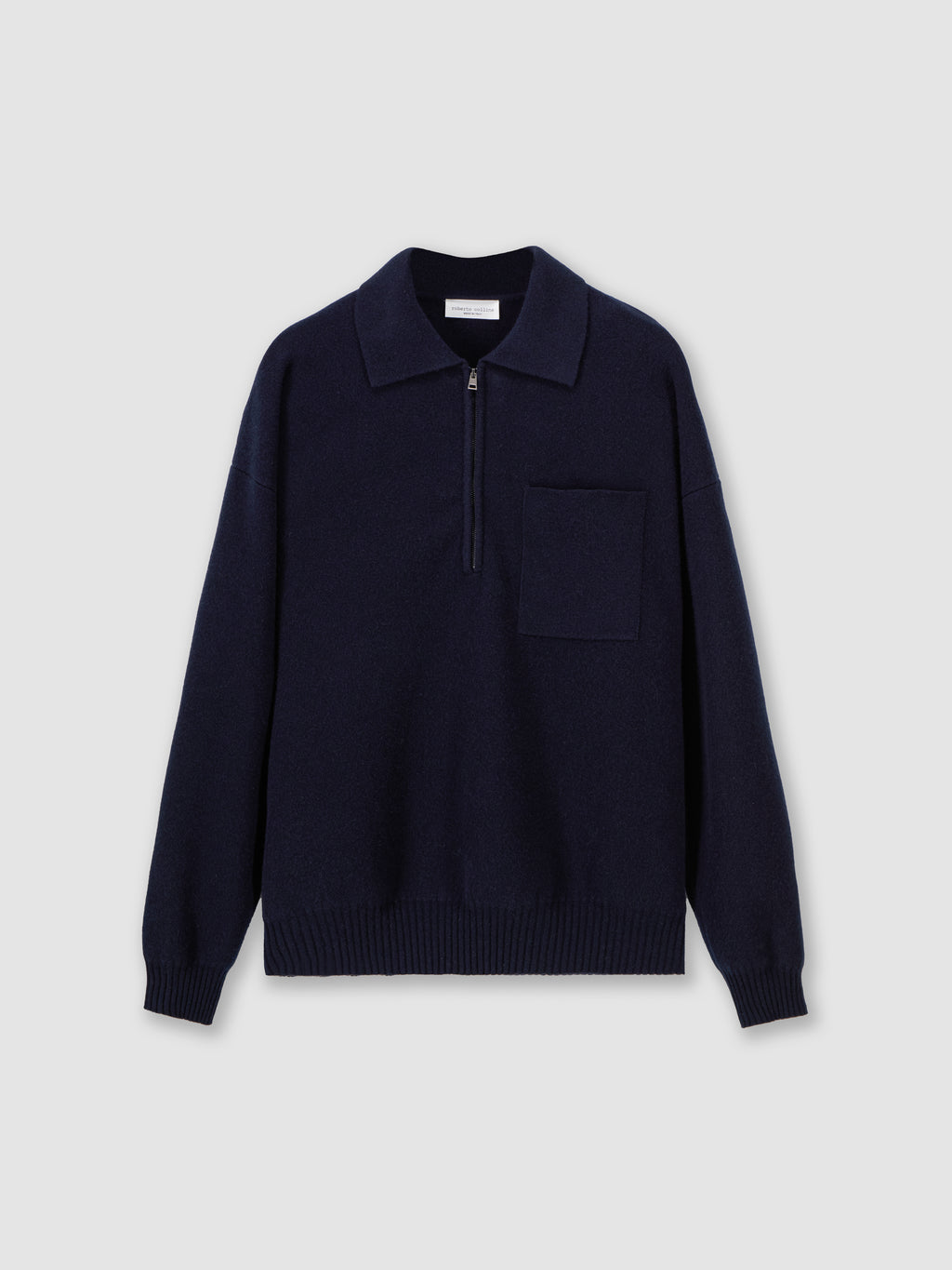 Oversized half-zip polo
