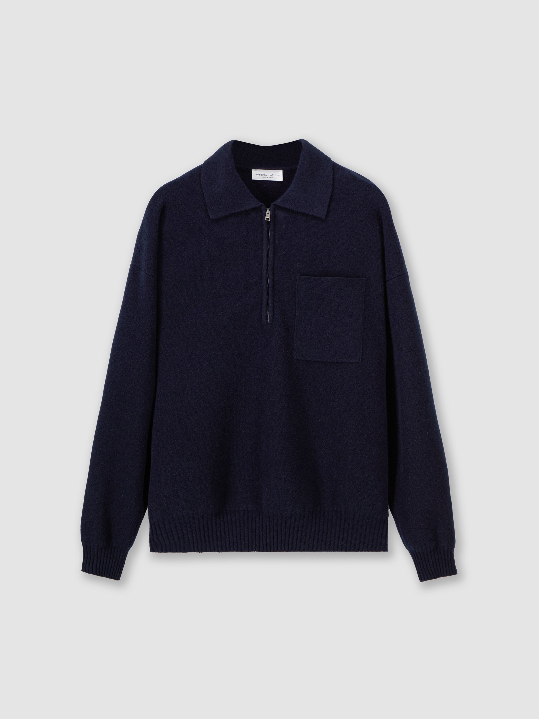 Oversized half-zip polo