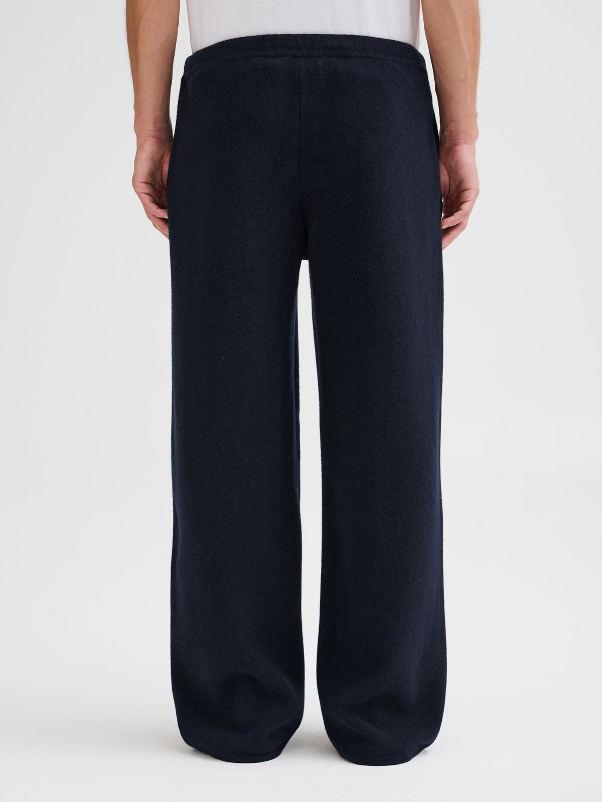 Wide-leg knit trousers