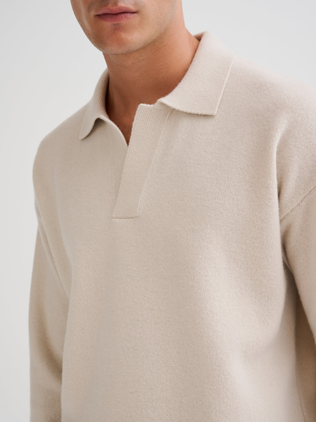 Oversized buttonless polo