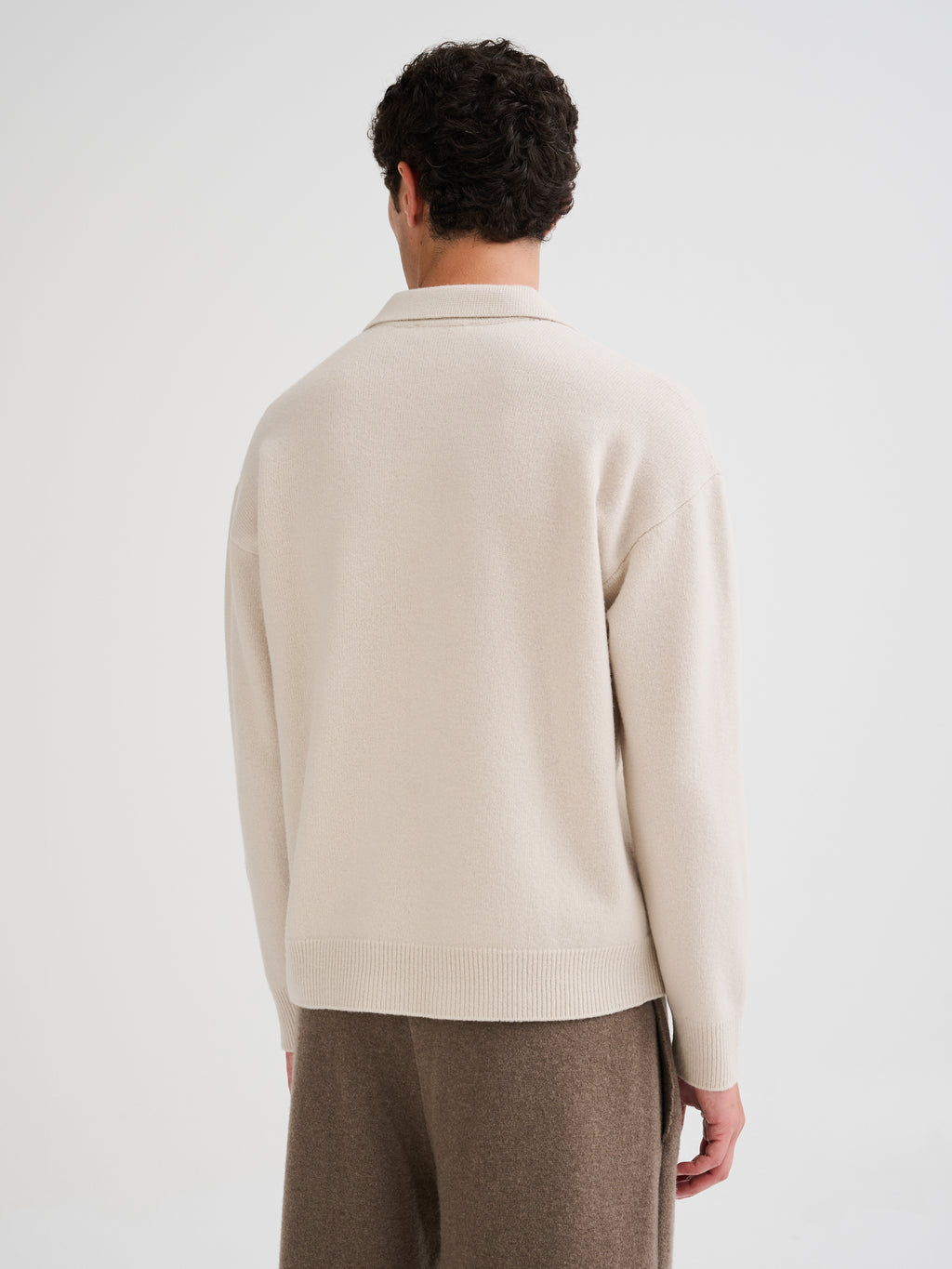 Oversized buttonless polo