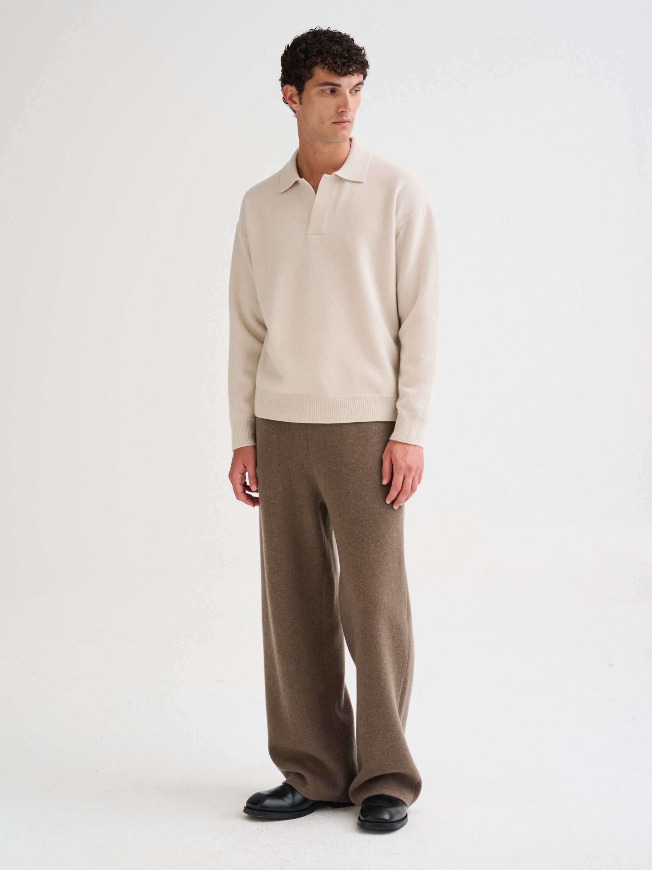 Oversized buttonless polo