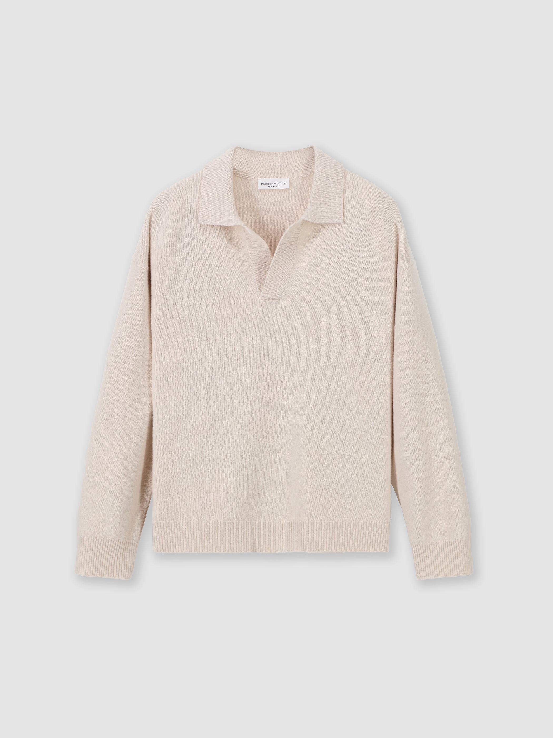 Oversized buttonless polo