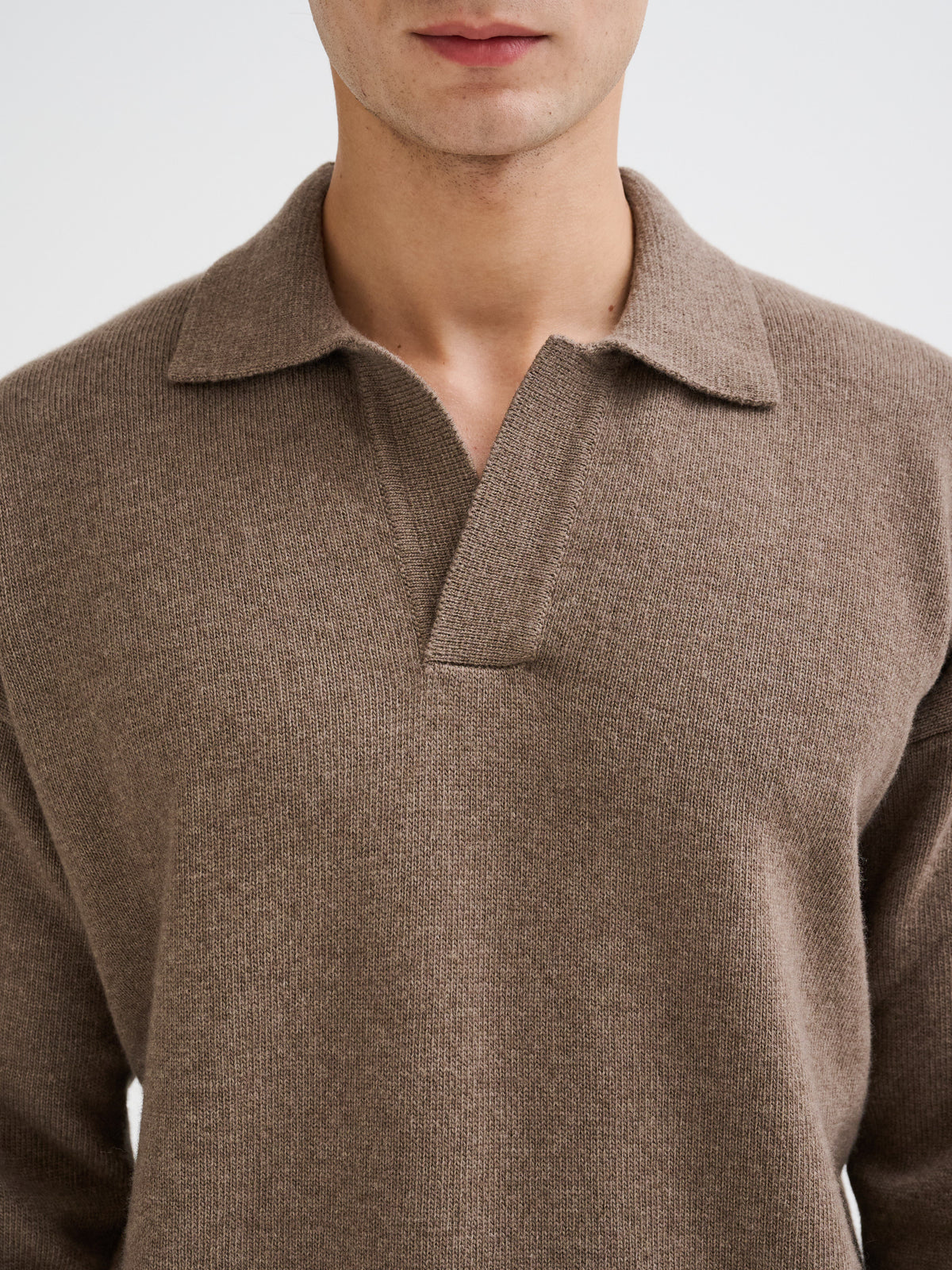 Oversized buttonless polo