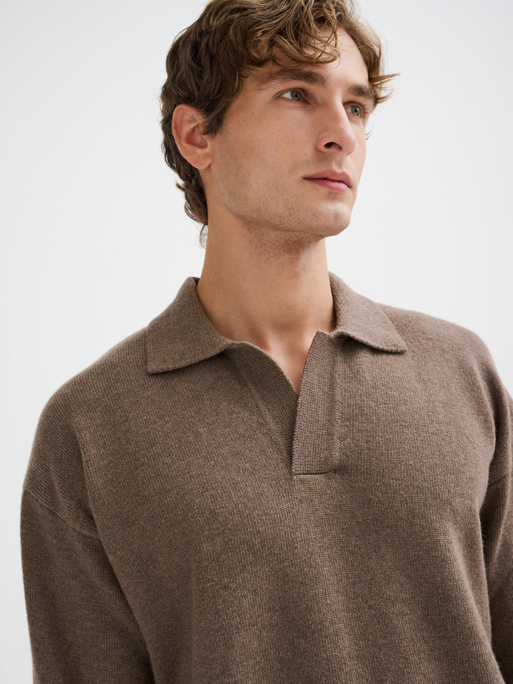 Oversized buttonless polo