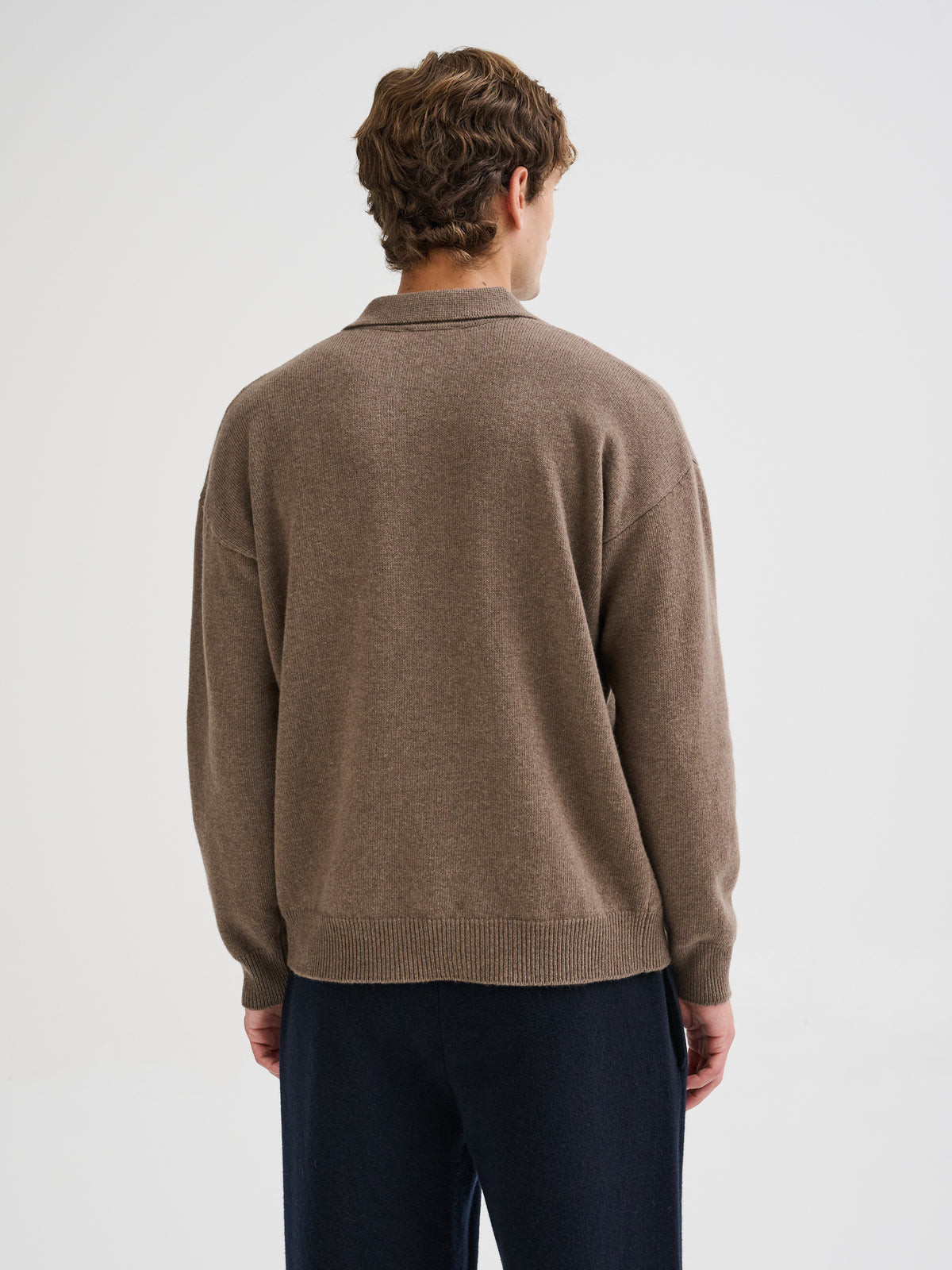 Oversized buttonless polo