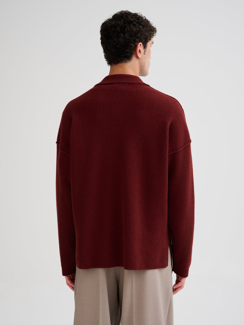 Oversized ribbed polo