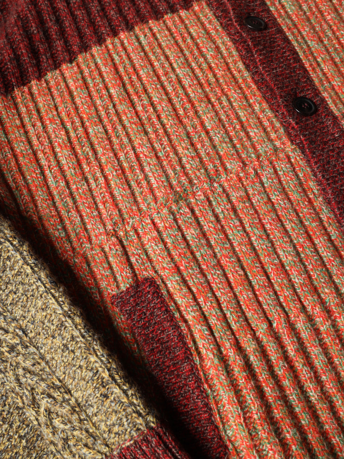 Oversized patchwork knit hoodie