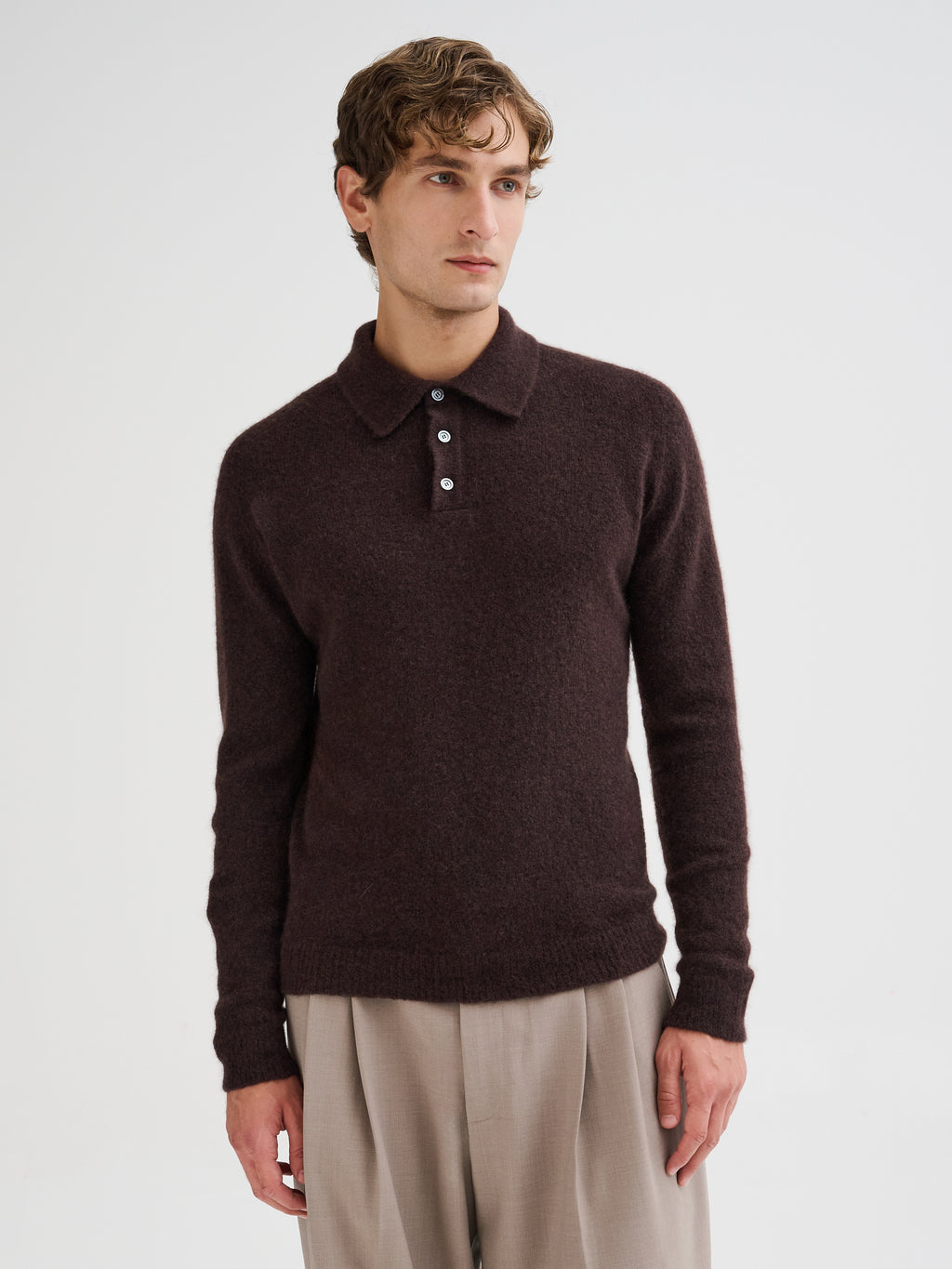 Cashmere and silk polo