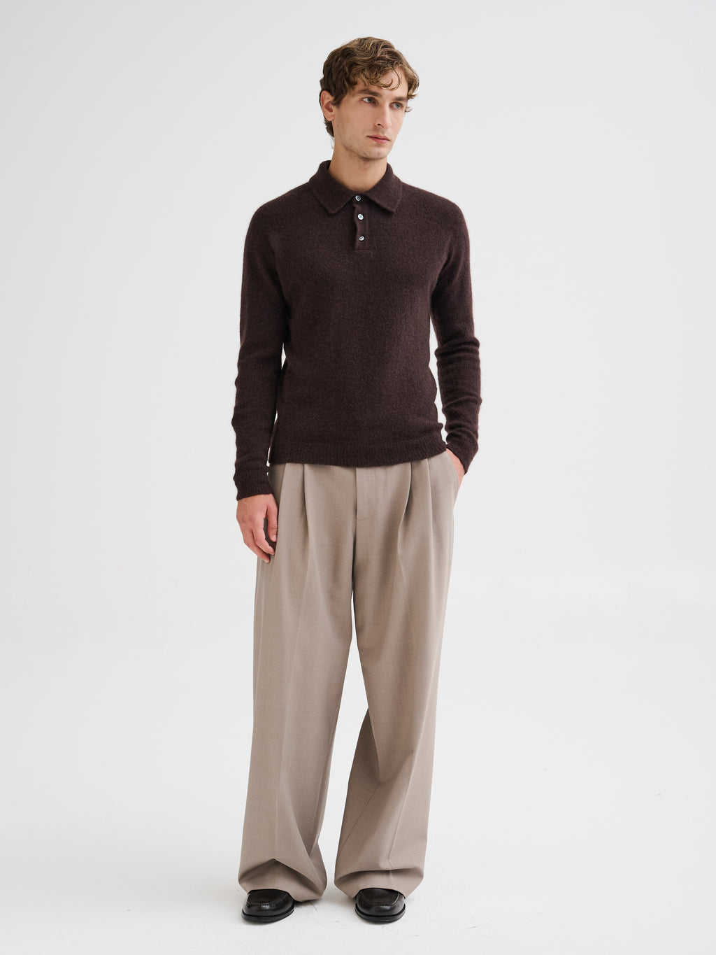 Cashmere and silk polo