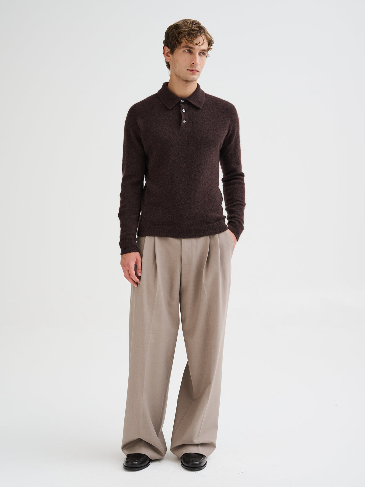 Cashmere and silk polo