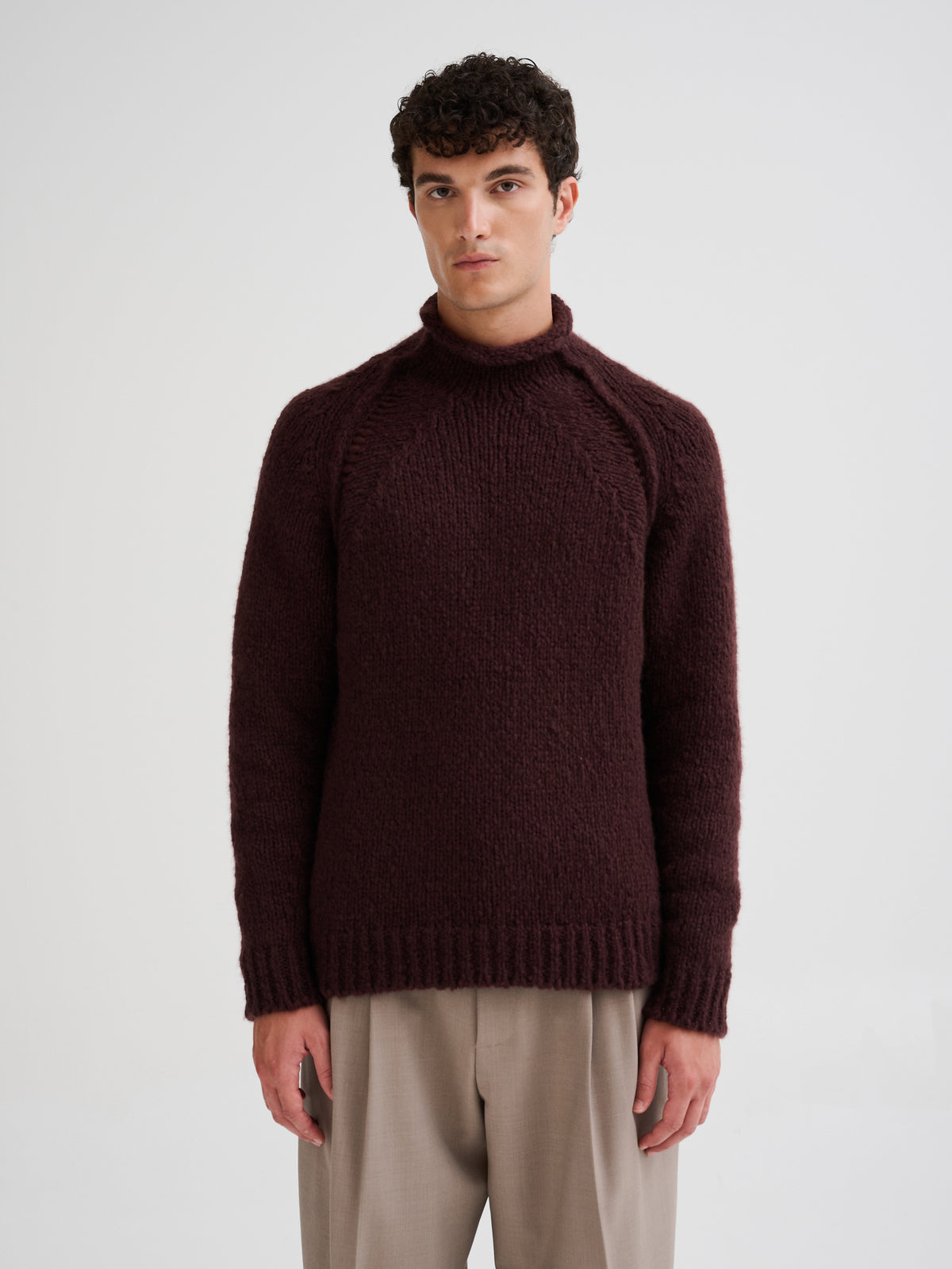 Cashmere and silk mock-neck sweater