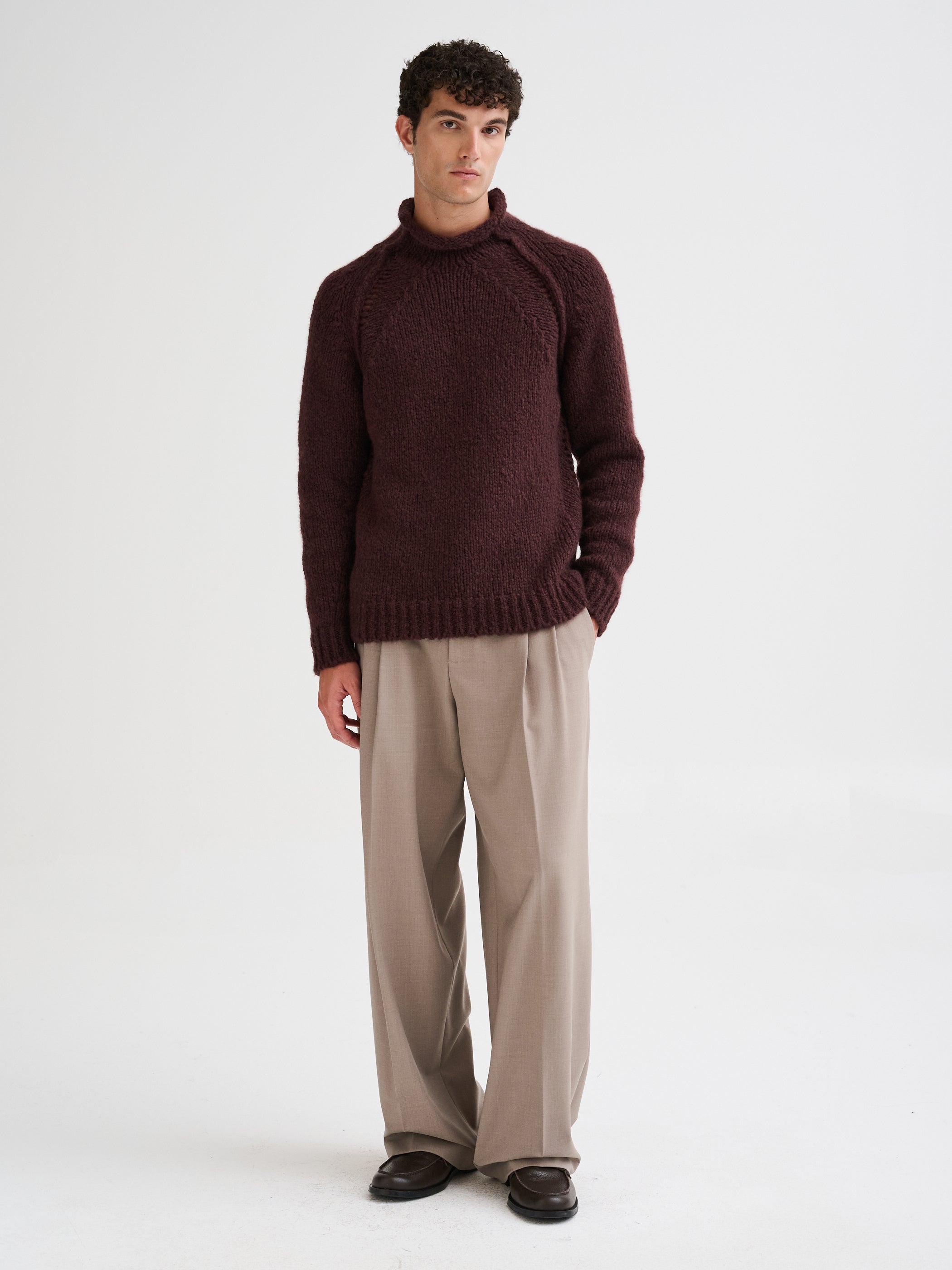 Cashmere and silk mock-neck sweater