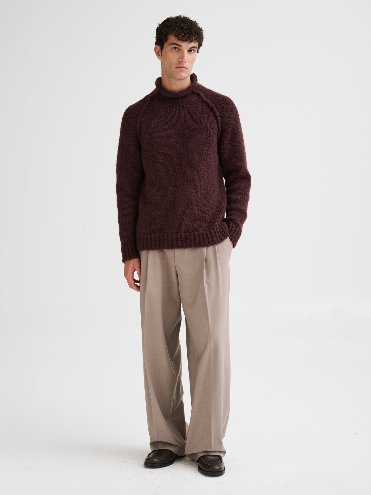 Cashmere and silk mock-neck sweater