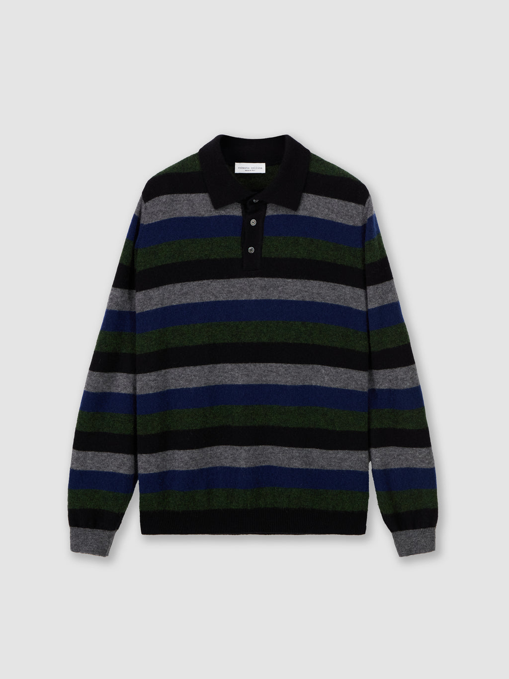 Striped cashmere and silk polo