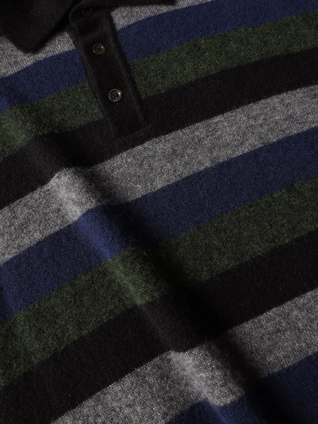 Striped cashmere and silk polo