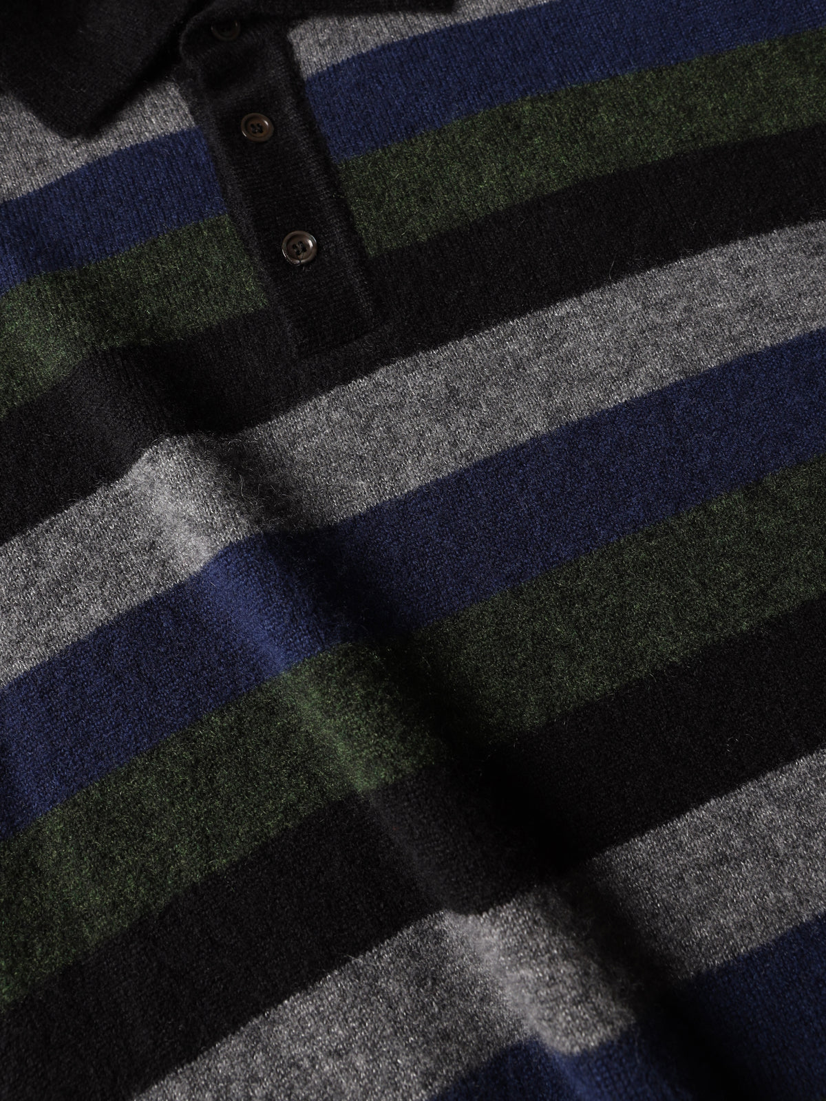 Striped cashmere and silk polo